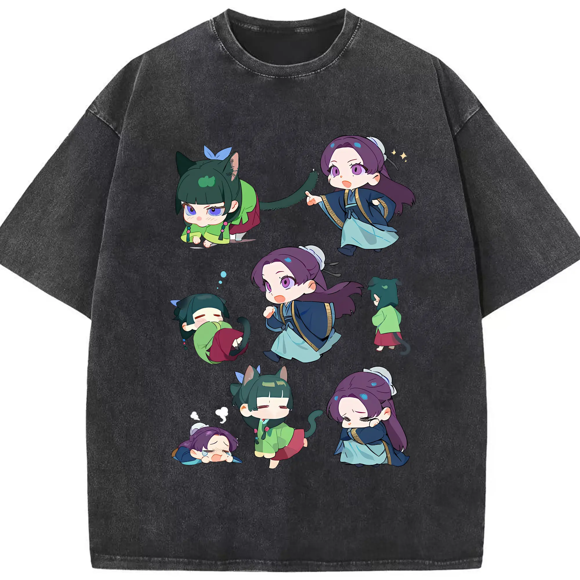 薬屋のひとりごと グッズ,壬氏 - 綿100％ ヴィンテージ風 半袖Tシャツ ・ フロントプリント ・ 柔らか肌触り ・ 通気性 快適 ・ スポーツ カジュアル 外出用