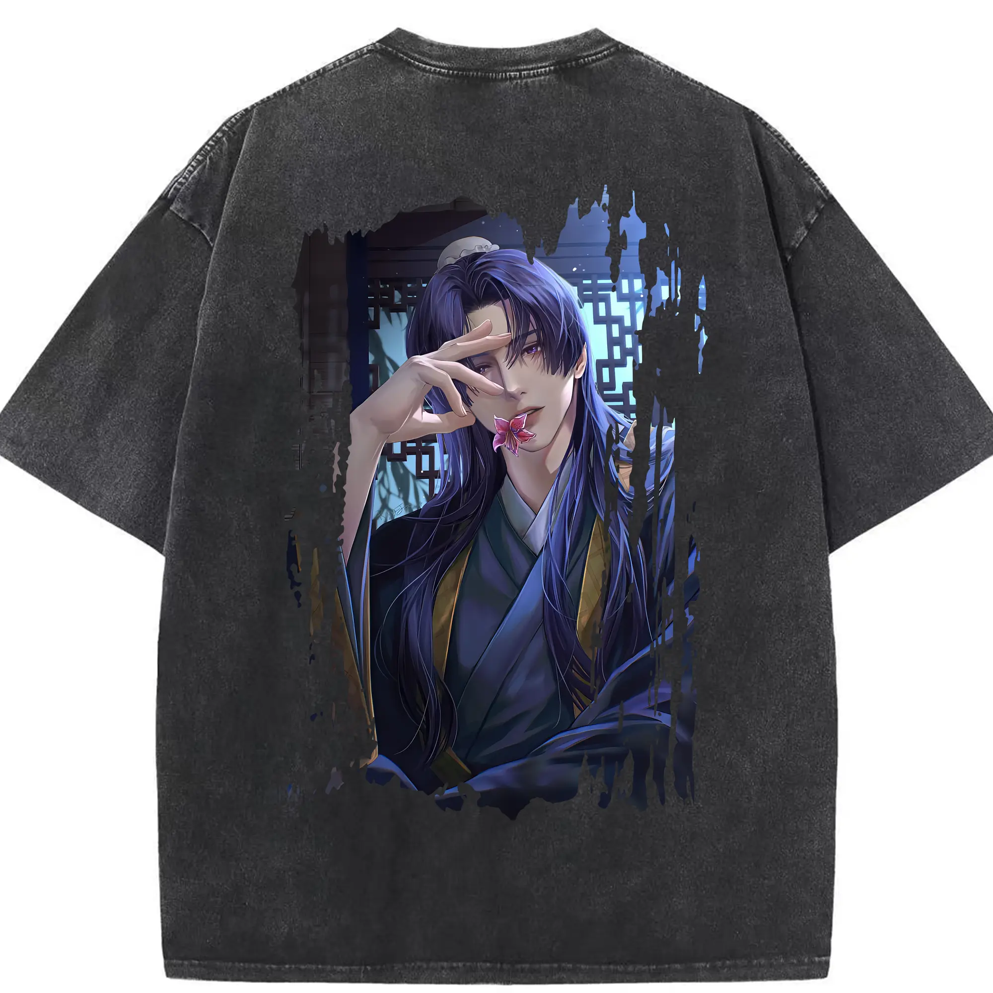 薬屋のひとりごと グッズ,壬氏 - 綿100％ ヴィンテージ風 半袖Tシャツ ・ 背面プリント ・ 柔らか肌触り ・ 通気性 快適 ・ スポーツ カジュアル 外出用