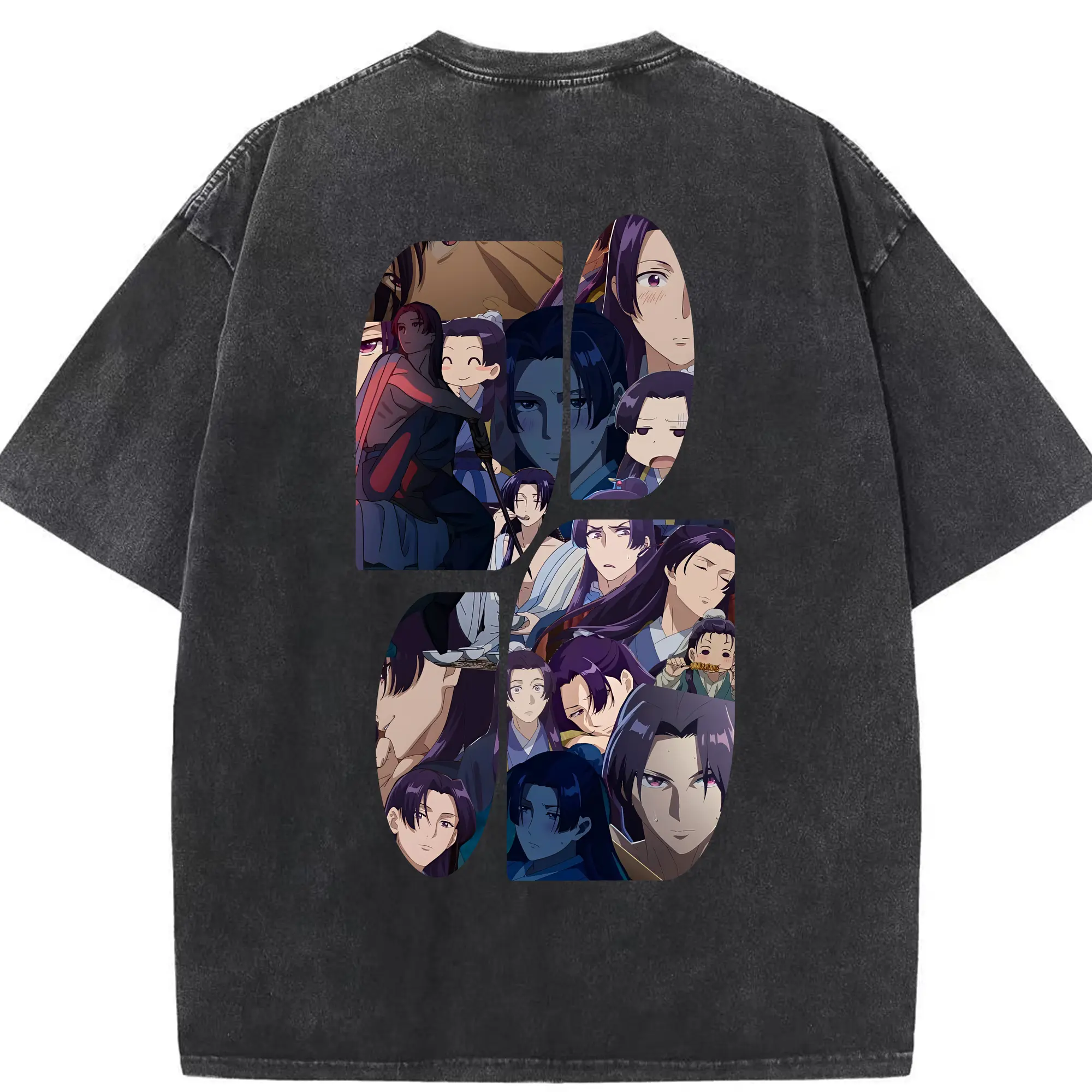 薬屋のひとりごと グッズ,壬氏 - 綿100％ ヴィンテージ風 半袖Tシャツ ・ 背面プリント ・ 柔らか肌触り ・ 通気性 快適 ・ スポーツ カジュアル 外出用