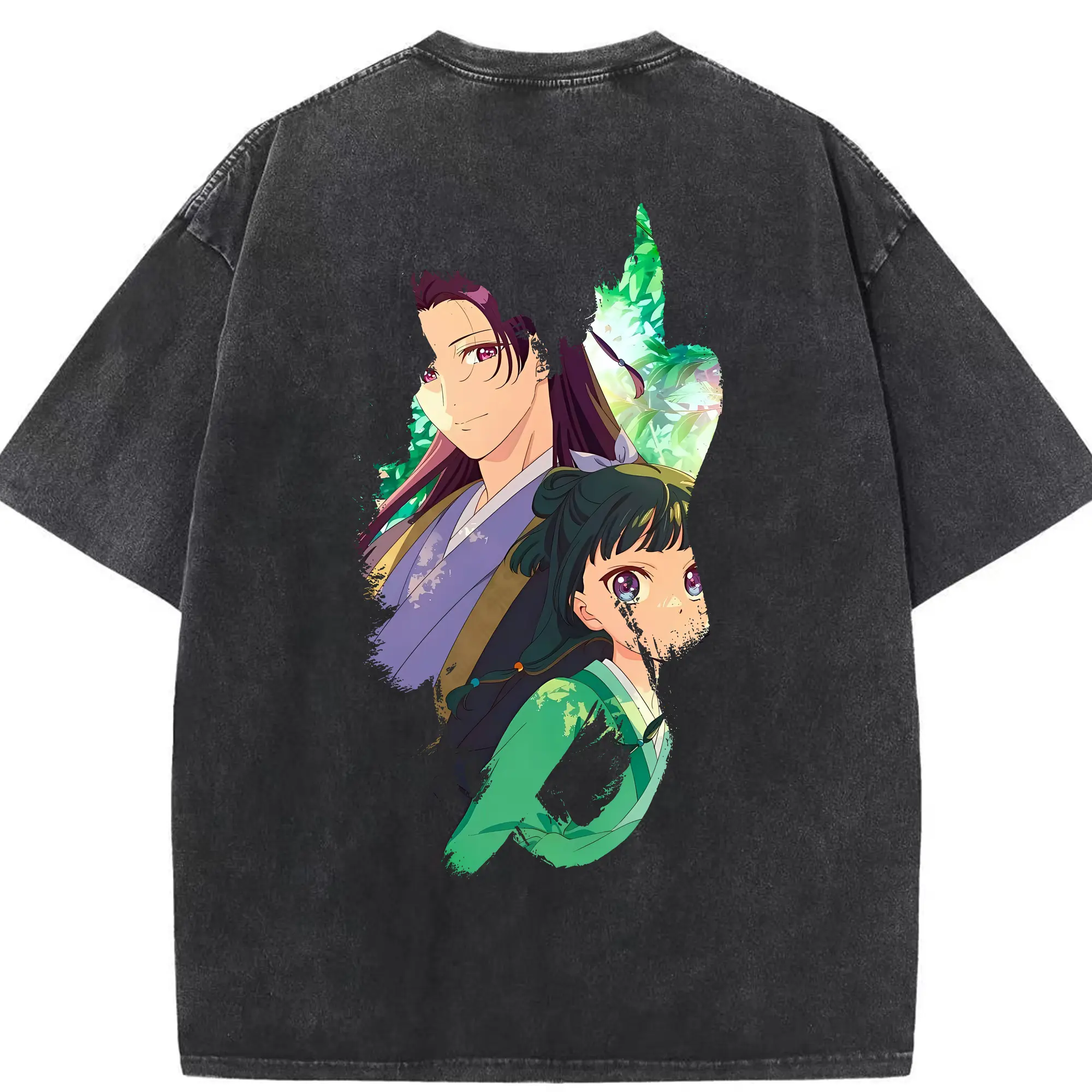 薬屋のひとりごと グッズ,壬氏 - 綿100％ ヴィンテージ風 半袖Tシャツ ・ 背面プリント ・ 柔らか肌触り ・ 通気性 快適 ・ スポーツ カジュアル 外出用