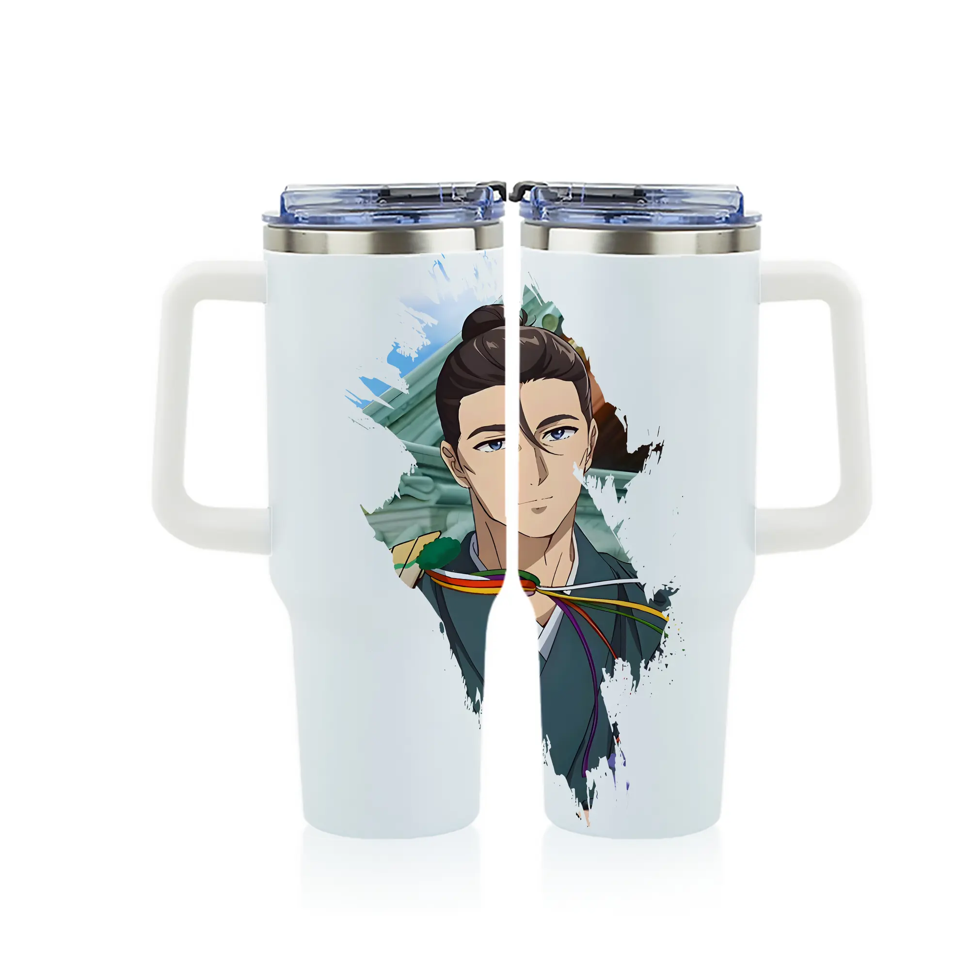 薬屋のひとりごと グッズ,高順 - 1200mL フルプリント車用タンブラー ・ 304ステンレス 内側 ・ 201ステンレス 外側 ・ 保温 保冷 ・ 通勤 ドライブ アウトドア用