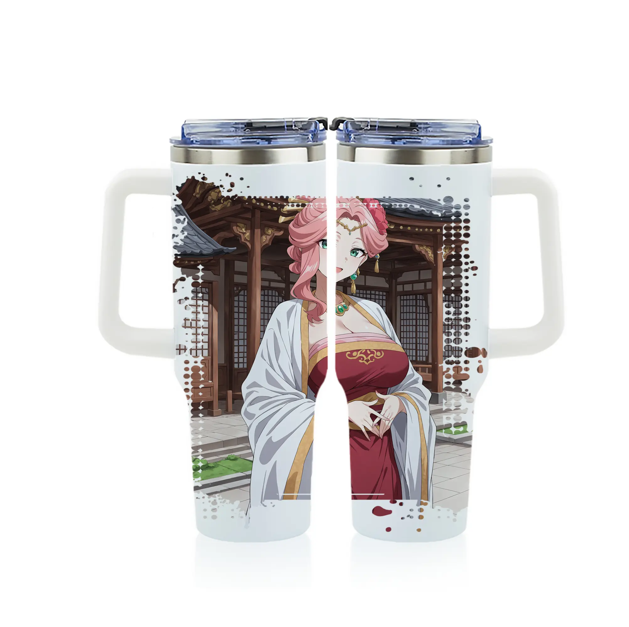 薬屋のひとりごと グッズ,玉葉妃 - 1200mL フルプリント車用タンブラー ・ 304ステンレス 内側 ・ 201ステンレス 外側 ・ 保温 保冷 ・ 通勤 ドライブ アウトドア用