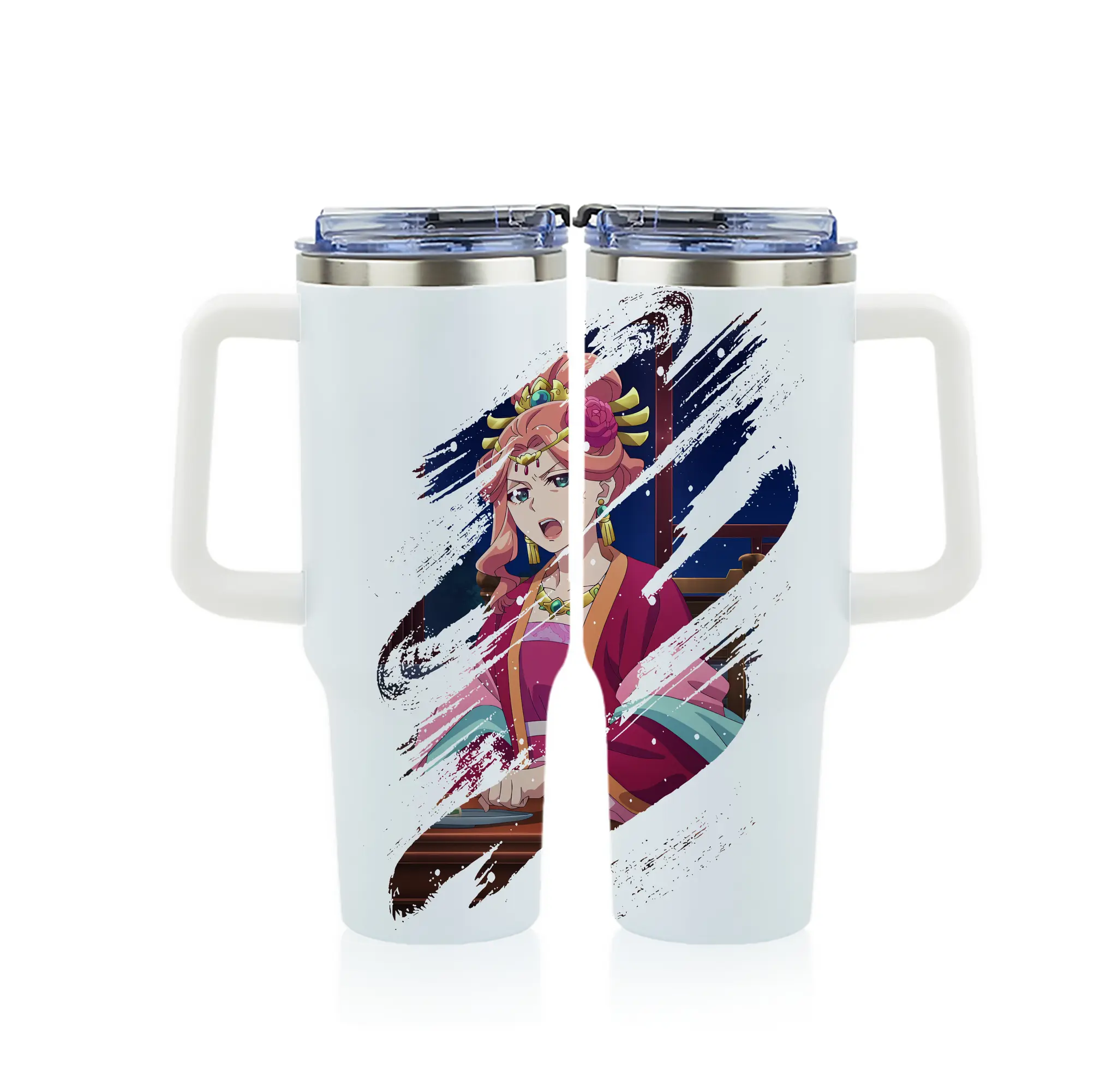 薬屋のひとりごと グッズ,玉葉妃 - 1200mL フルプリント車用タンブラー ・ 304ステンレス 内側 ・ 201ステンレス 外側 ・ 保温 保冷 ・ 通勤 ドライブ アウトドア用