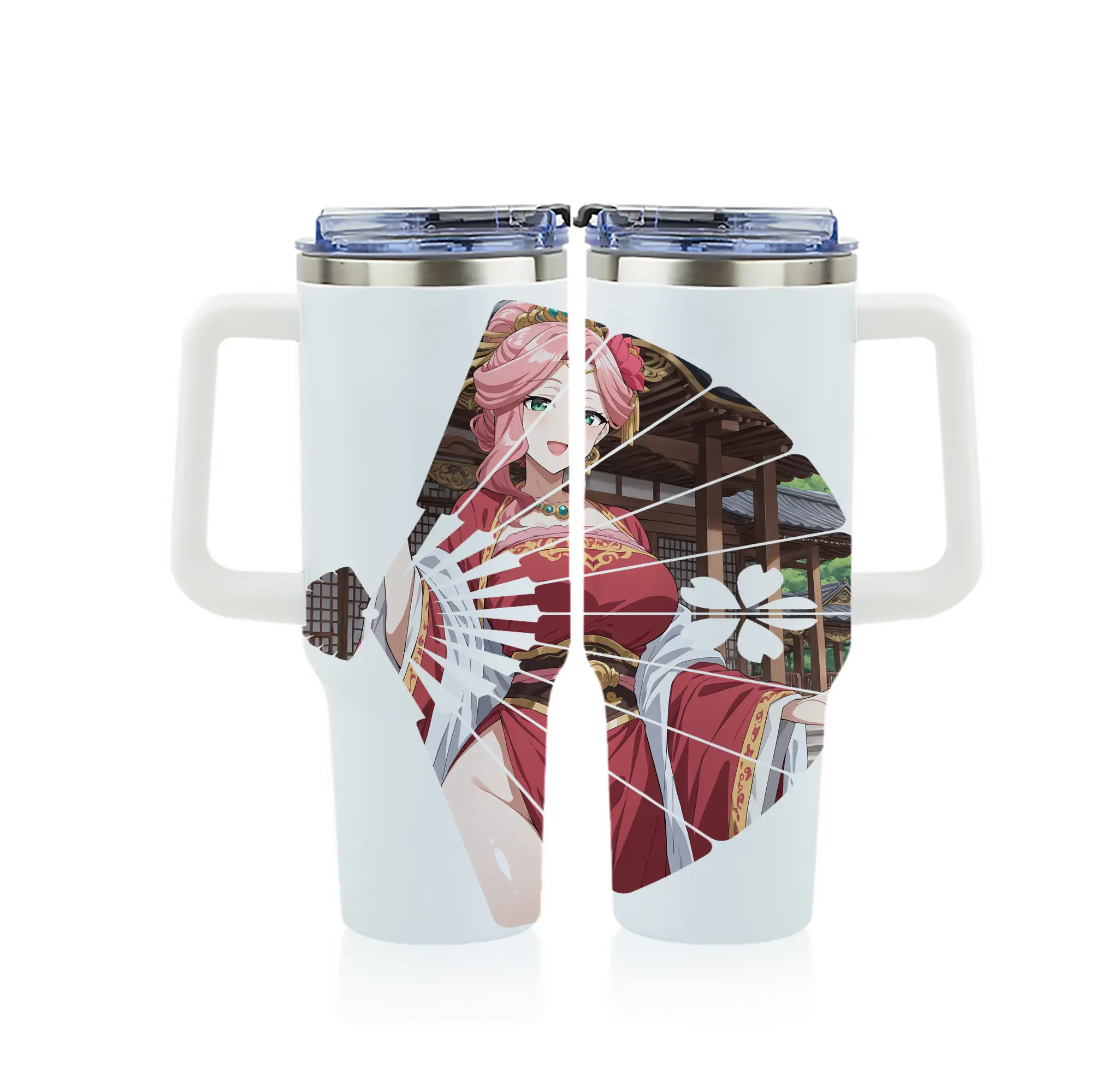 薬屋のひとりごと グッズ,玉葉妃 - 1200mL フルプリント車用タンブラー ・ 304ステンレス 内側 ・ 201ステンレス 外側 ・ 保温 保冷 ・ 通勤 ドライブ アウトドア用