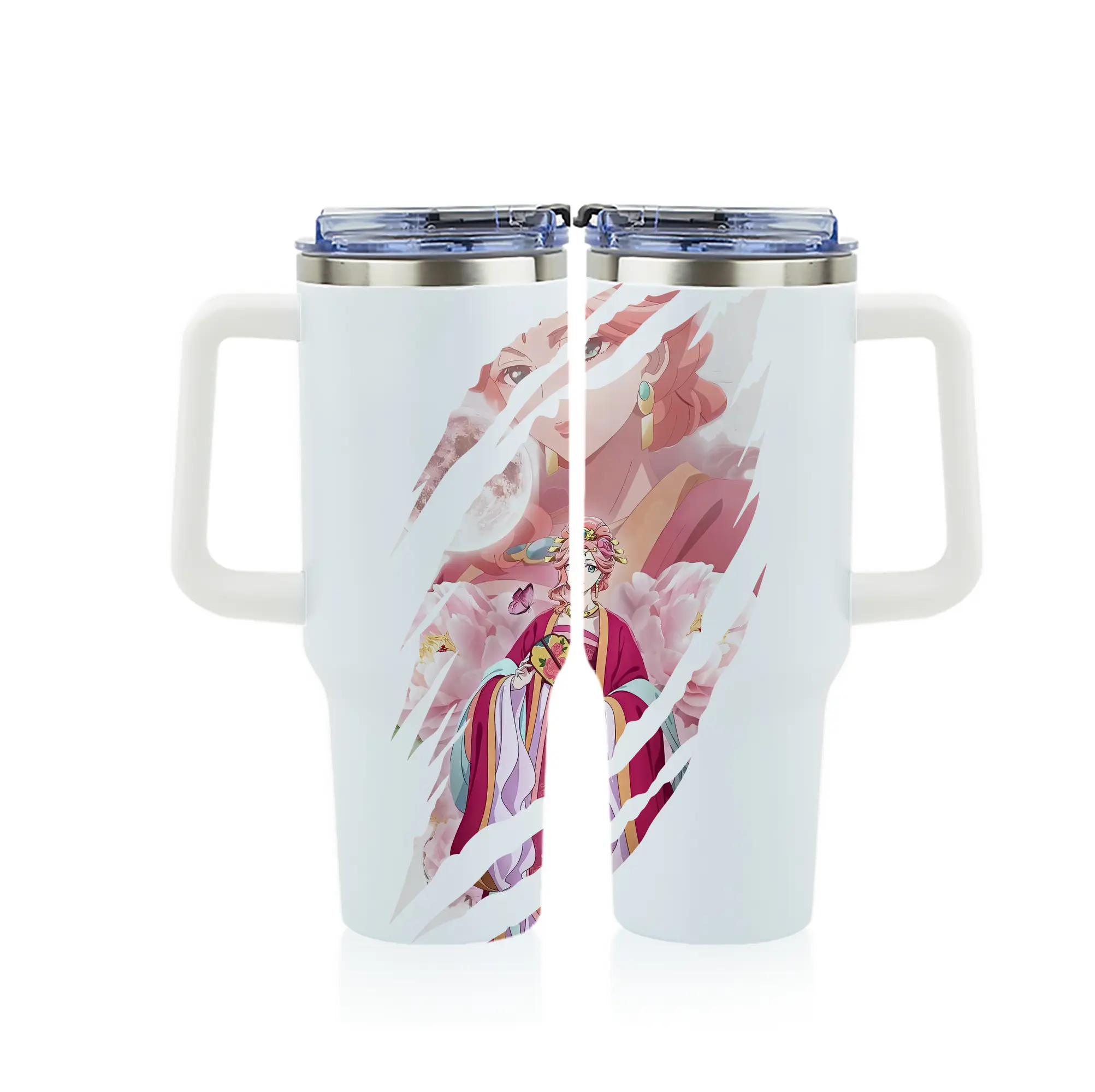 薬屋のひとりごと グッズ,玉葉妃 - 1200mL フルプリント車用タンブラー ・ 304ステンレス 内側 ・ 201ステンレス 外側 ・ 保温 保冷 ・ 通勤 ドライブ アウトドア用