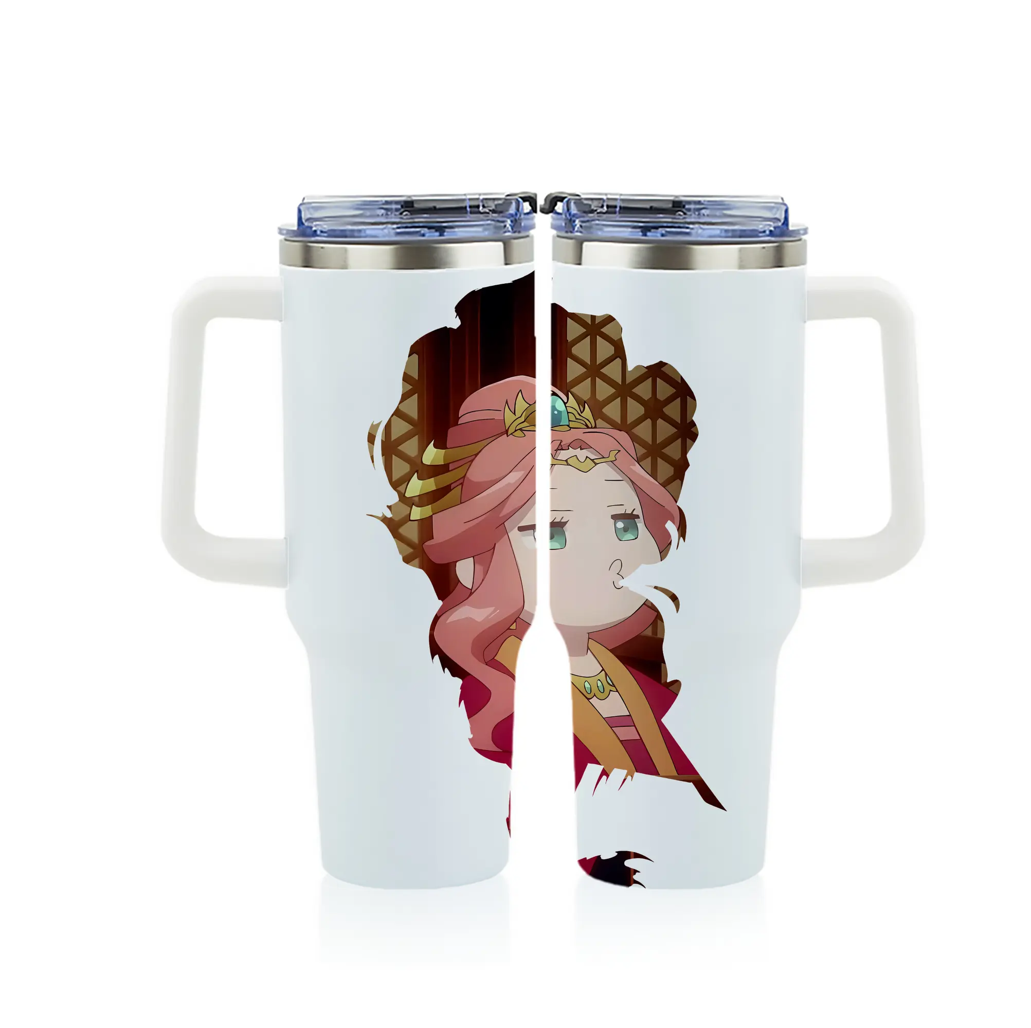 薬屋のひとりごと グッズ,玉葉妃 - 1200mL フルプリント車用タンブラー ・ 304ステンレス 内側 ・ 201ステンレス 外側 ・ 保温 保冷 ・ 通勤 ドライブ アウトドア用