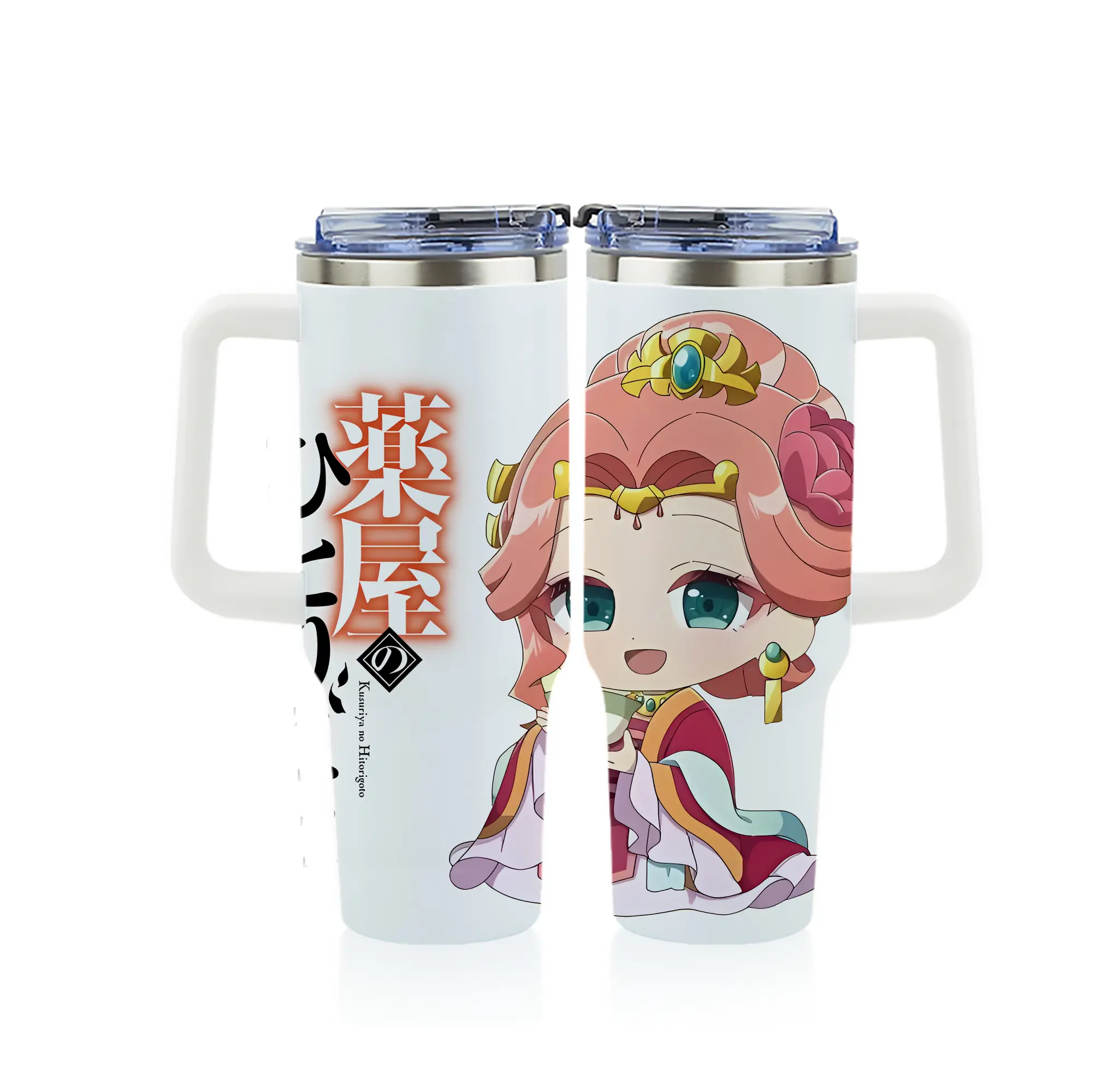 薬屋のひとりごと グッズ,玉葉妃 - 1200mL フルプリント車用タンブラー ・ 304ステンレス 内側 ・ 201ステンレス 外側 ・ 保温 保冷 ・ 通勤 ドライブ アウトドア用