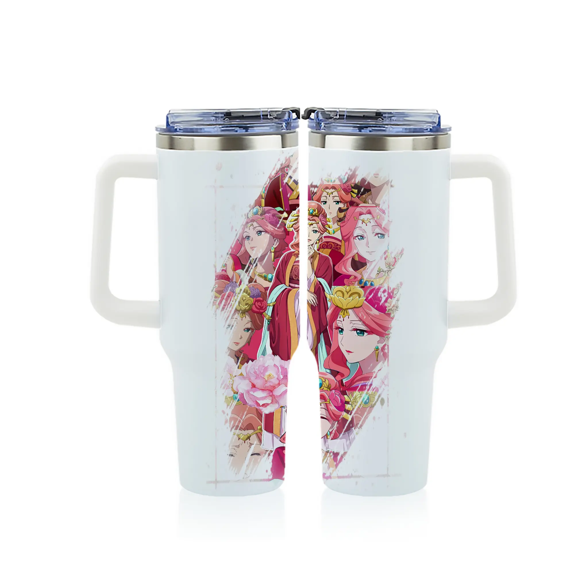 薬屋のひとりごと グッズ,玉葉妃 - 1200mL フルプリント車用タンブラー ・ 304ステンレス 内側 ・ 201ステンレス 外側 ・ 保温 保冷 ・ 通勤 ドライブ アウトドア用