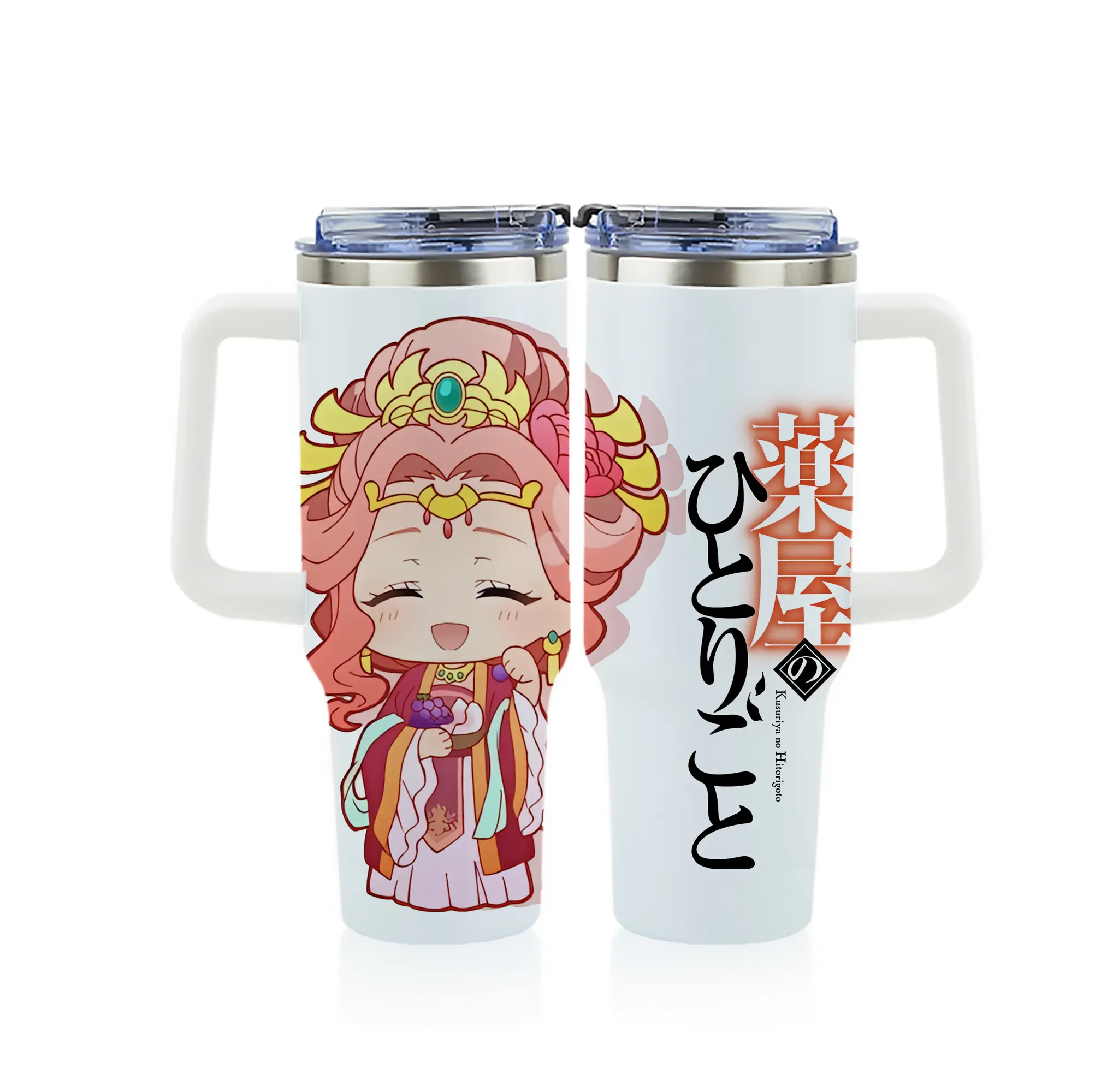 薬屋のひとりごと グッズ,玉葉妃 - 1200mL フルプリント車用タンブラー ・ 304ステンレス 内側 ・ 201ステンレス 外側 ・ 保温 保冷 ・ 通勤 ドライブ アウトドア用