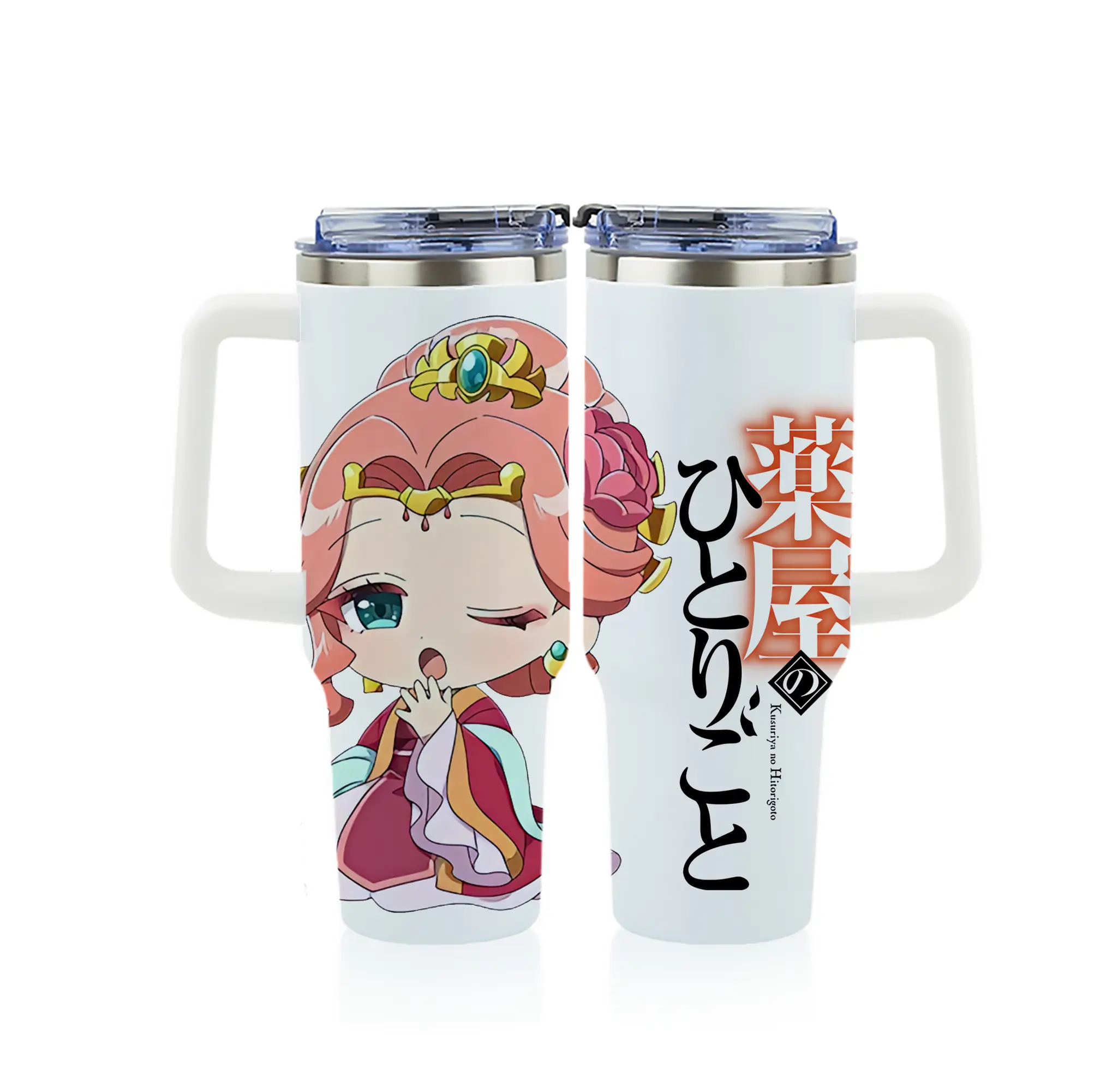 薬屋のひとりごと グッズ,玉葉妃 - 1200mL フルプリント車用タンブラー ・ 304ステンレス 内側 ・ 201ステンレス 外側 ・ 保温 保冷 ・ 通勤 ドライブ アウトドア用
