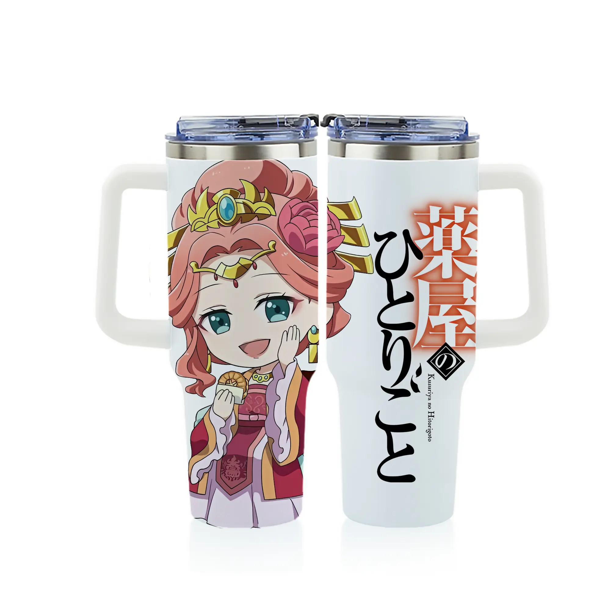 薬屋のひとりごと グッズ,玉葉妃 - 1200mL フルプリント車用タンブラー ・ 304ステンレス 内側 ・ 201ステンレス 外側 ・ 保温 保冷 ・ 通勤 ドライブ アウトドア用