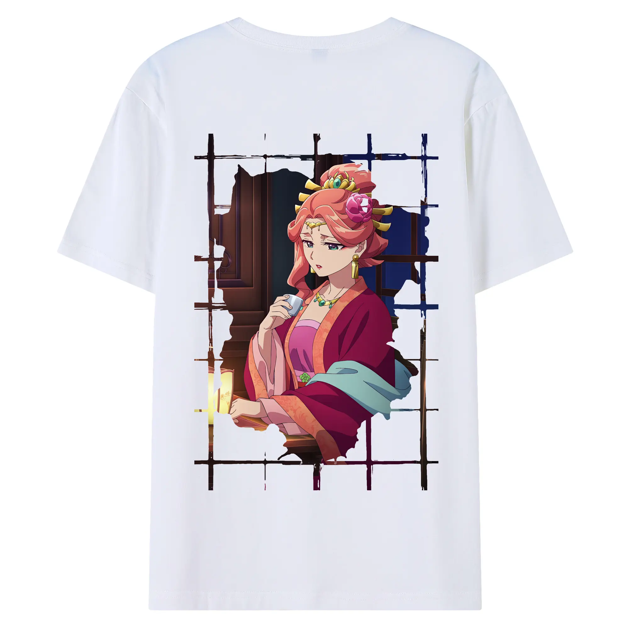 薬屋のひとりごと グッズ,玉葉妃 - 綿100％ 半袖Tシャツ ・ バックプリント ・ 快適 通気性 ・ 日常使い 散歩 スポーツ用