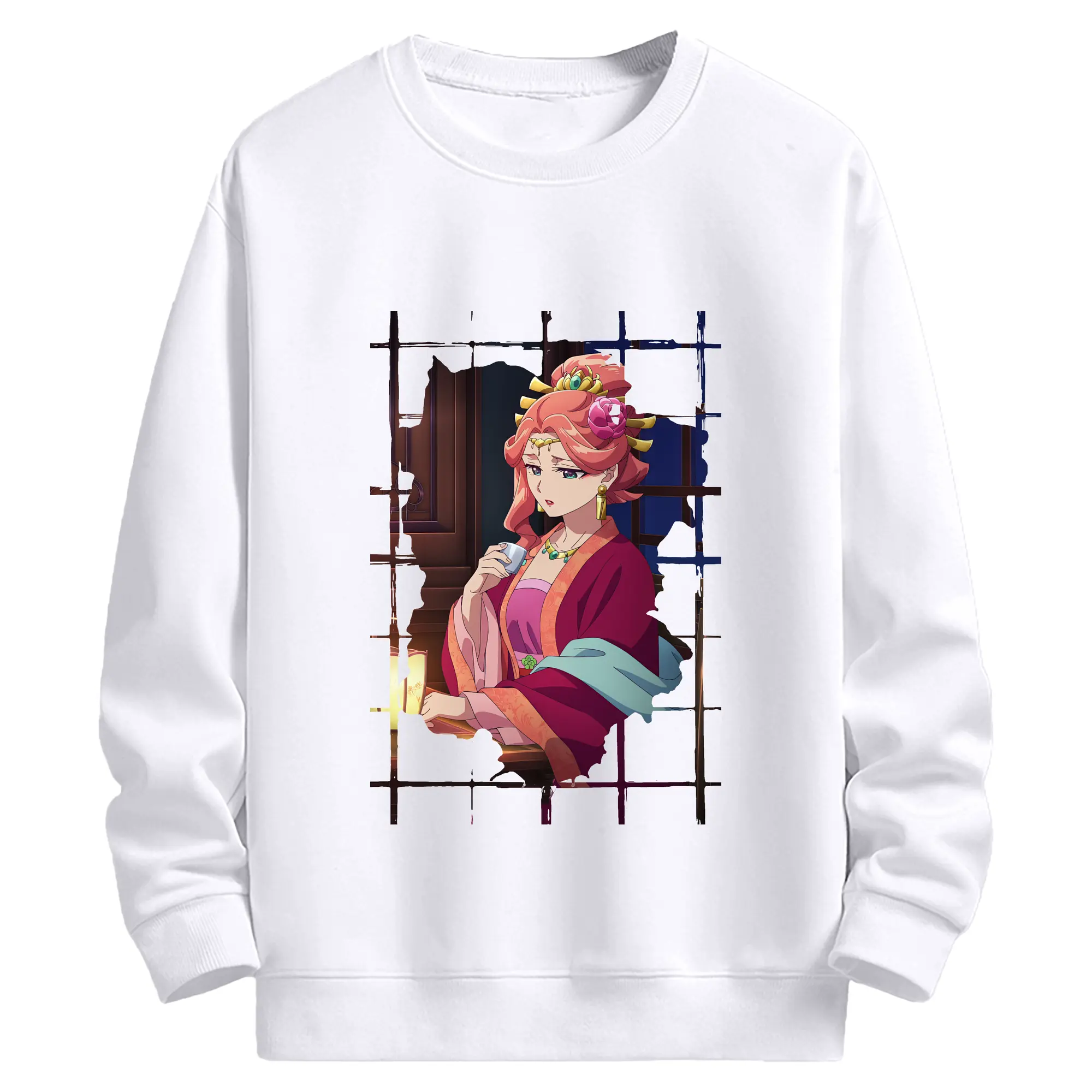 薬屋のひとりごと グッズ,玉葉妃 - 高品質 クルーネック スウェット ・ コットン59％ ポリエステル41％ ・ ユニセックス 長袖 トレーナー ・ カジュアル デイリー スポーツ 散歩用