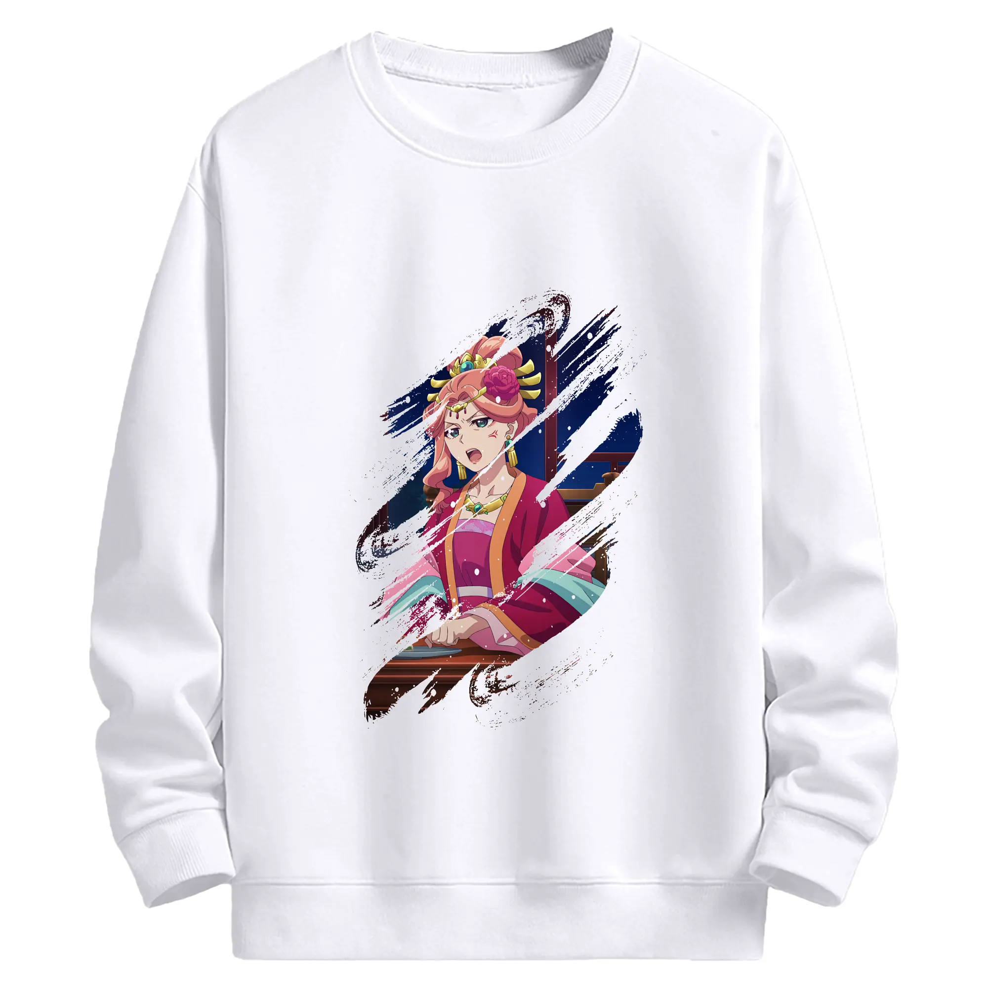 薬屋のひとりごと グッズ,玉葉妃 - 高品質 クルーネック スウェット ・ コットン59％ ポリエステル41％ ・ ユニセックス 長袖 トレーナー ・ カジュアル デイリー スポーツ 散歩用