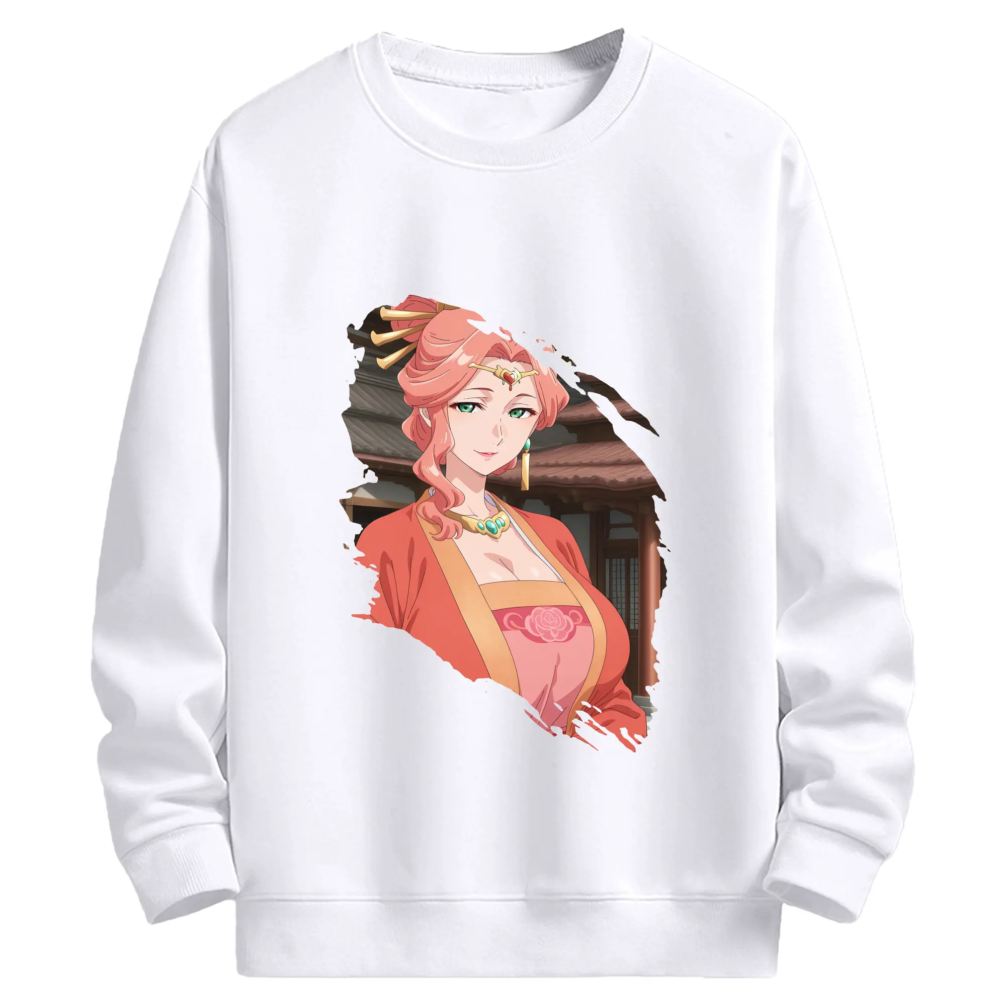 薬屋のひとりごと グッズ,玉葉妃 - 高品質 クルーネック スウェット ・ コットン59％ ポリエステル41％ ・ ユニセックス 長袖 トレーナー ・ カジュアル デイリー スポーツ 散歩用