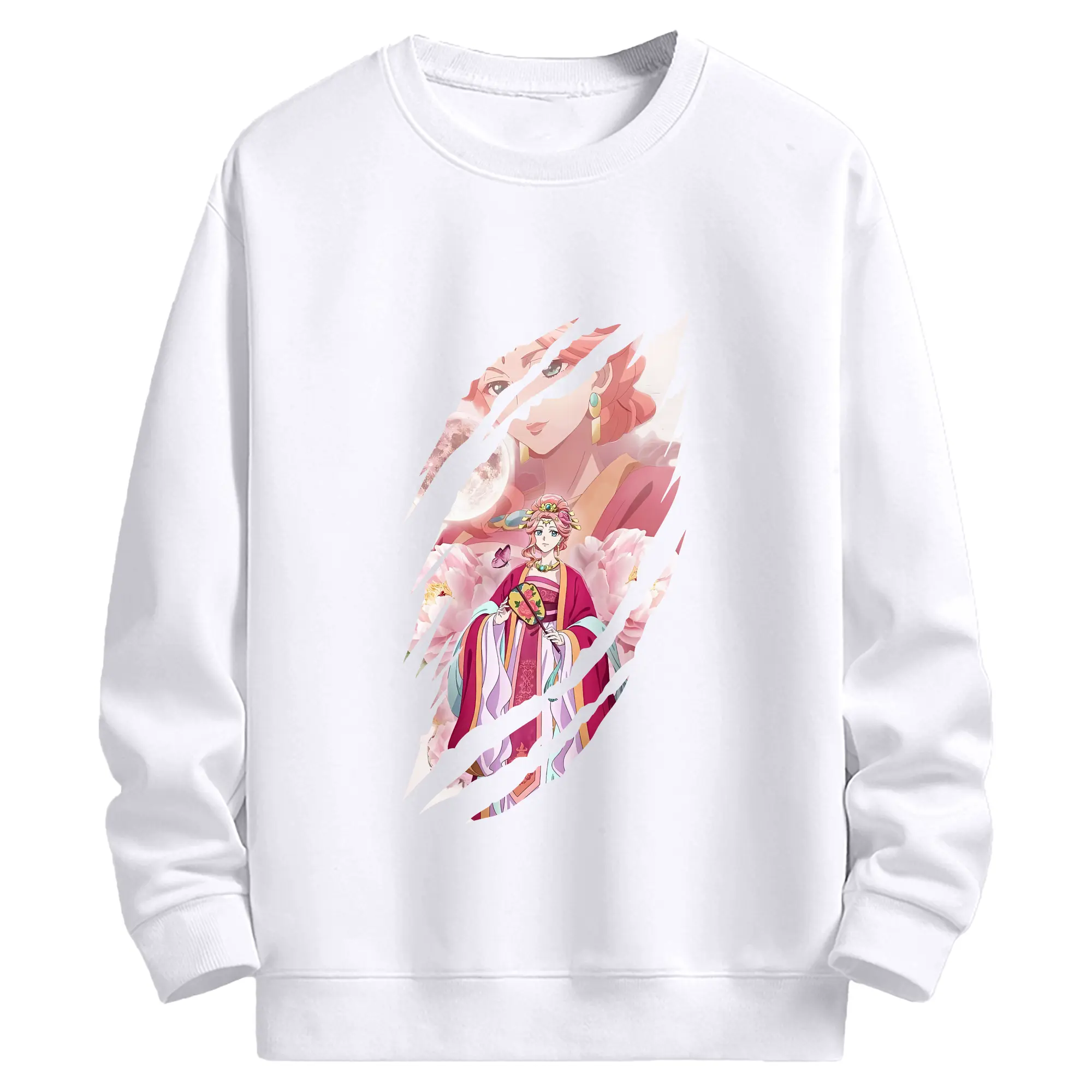 薬屋のひとりごと グッズ,玉葉妃 - 高品質 クルーネック スウェット ・ コットン59％ ポリエステル41％ ・ ユニセックス 長袖 トレーナー ・ カジュアル デイリー スポーツ 散歩用