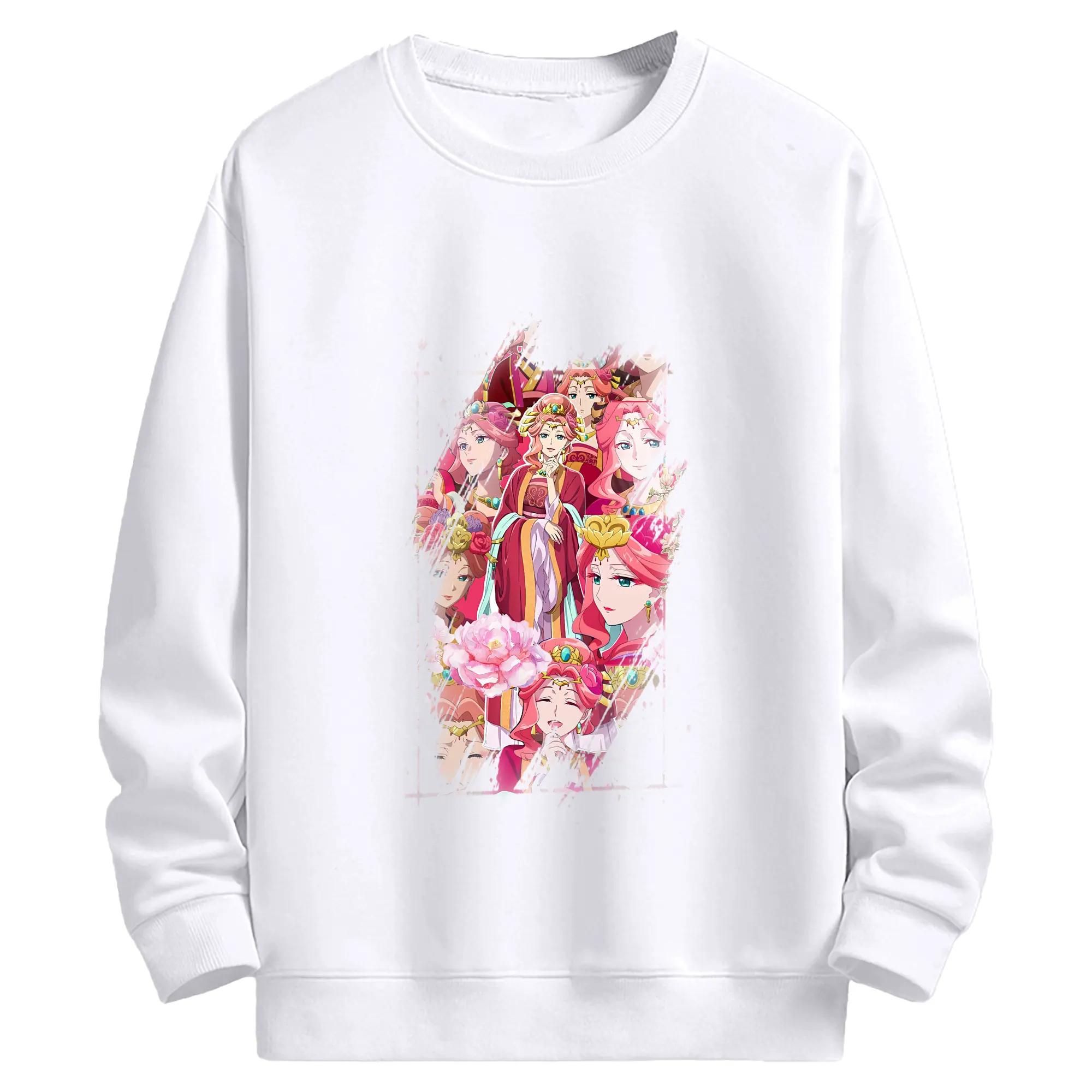 薬屋のひとりごと グッズ,玉葉妃 - 高品質 クルーネック スウェット ・ コットン59％ ポリエステル41％ ・ ユニセックス 長袖 トレーナー ・ カジュアル デイリー スポーツ 散歩用