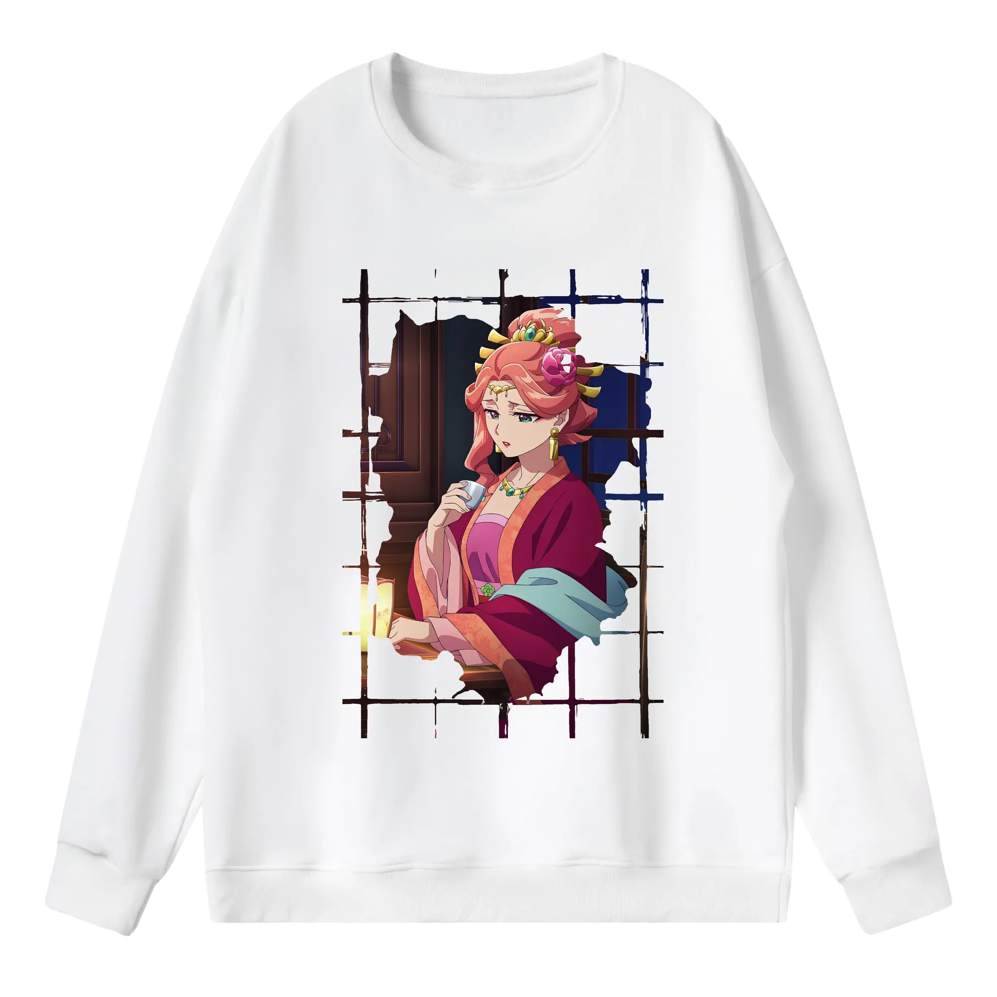 薬屋のひとりごと グッズ,玉葉妃 - 薄手 クルーネック スウェット 裏毛260g · ポリエステル 春秋向け カジュアル 男女兼用 · トレーナー デイリー スポーツ 散歩に最適