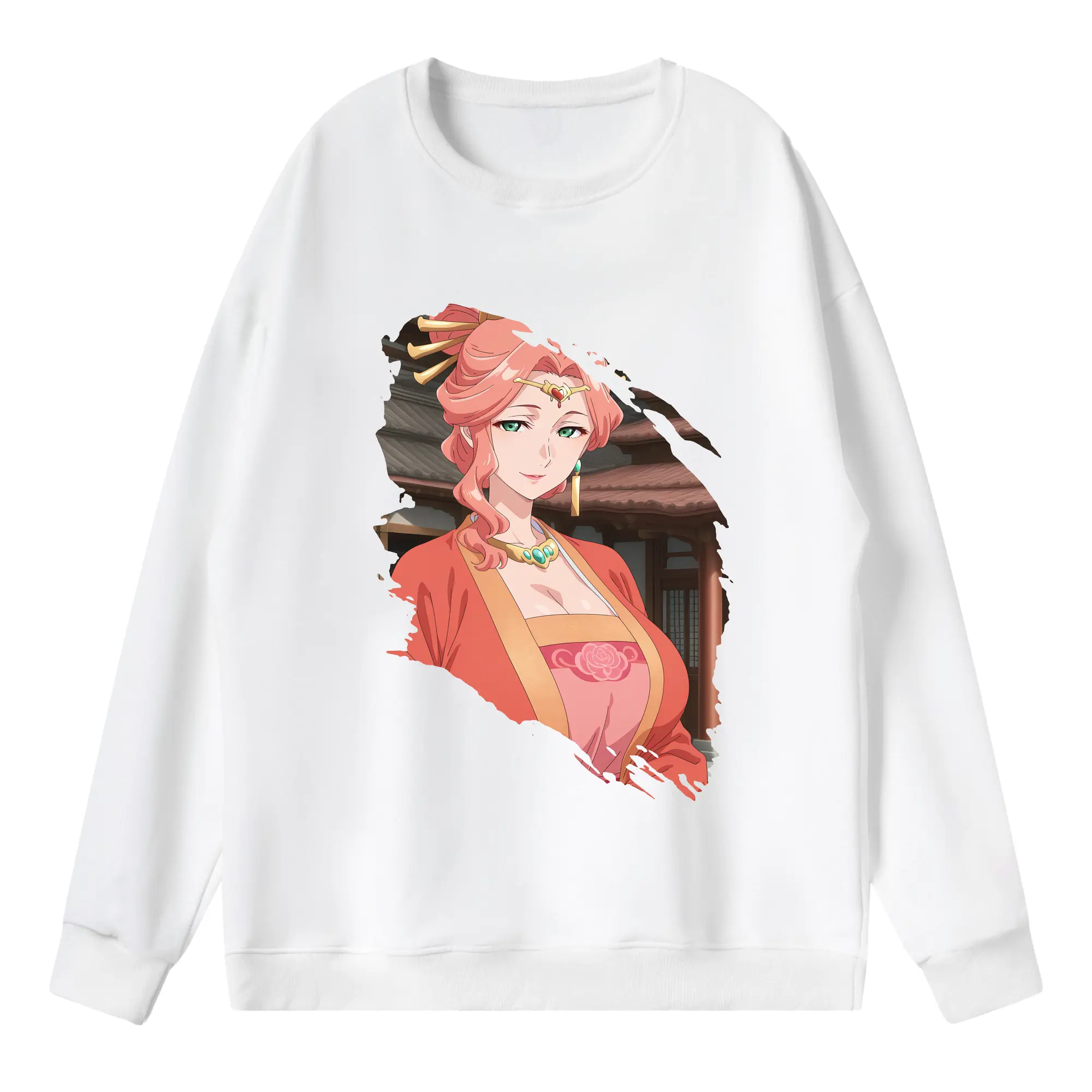 薬屋のひとりごと グッズ,玉葉妃 - 薄手 クルーネック スウェット 裏毛260g · ポリエステル 春秋向け カジュアル 男女兼用 · トレーナー デイリー スポーツ 散歩に最適