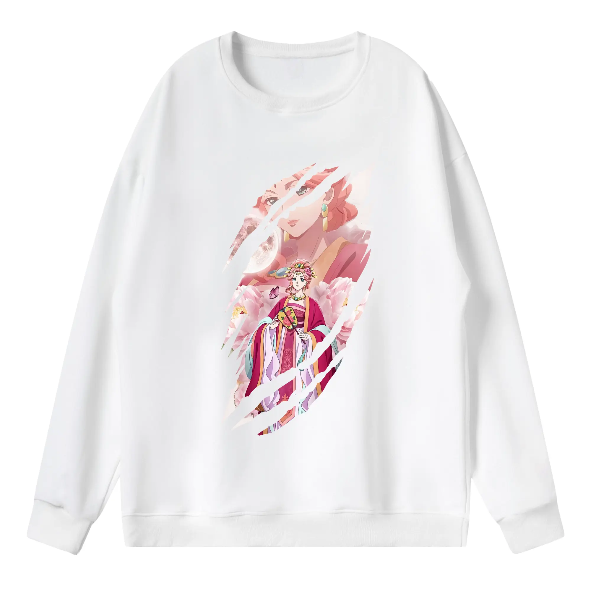 薬屋のひとりごと グッズ,玉葉妃 - 薄手 クルーネック スウェット 裏毛260g · ポリエステル 春秋向け カジュアル 男女兼用 · トレーナー デイリー スポーツ 散歩に最適