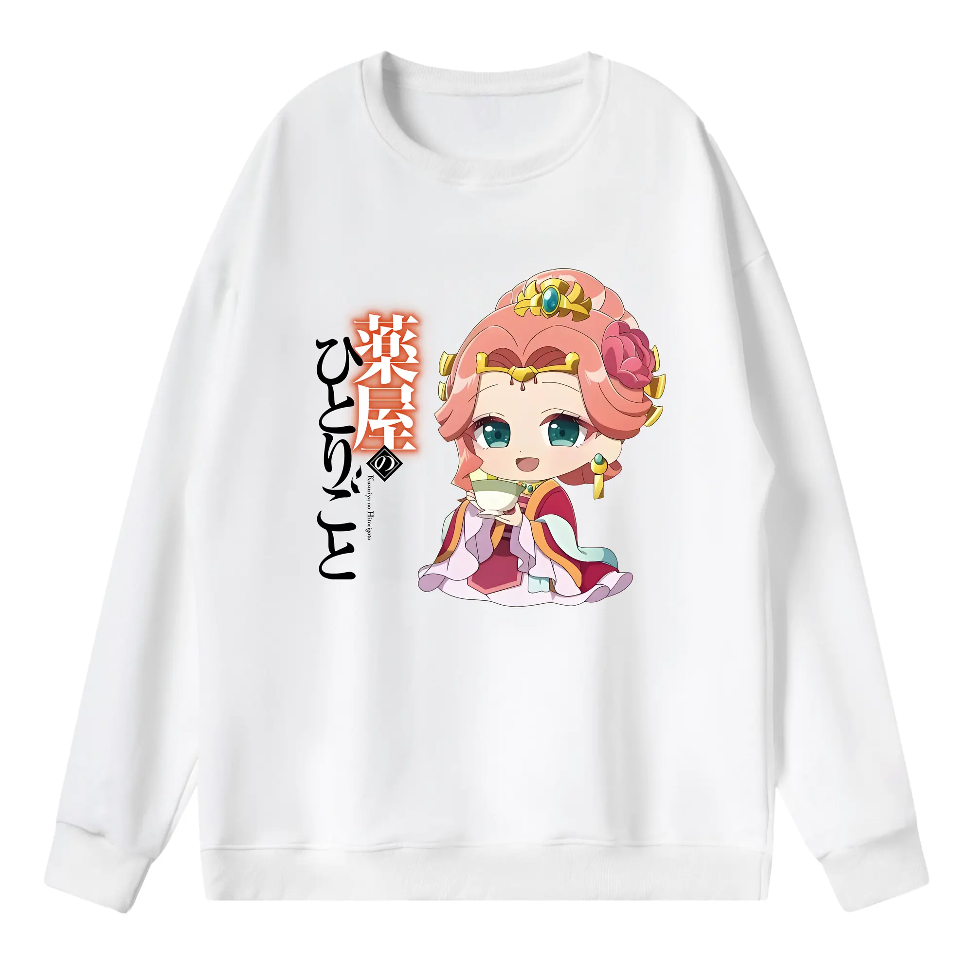 薬屋のひとりごと グッズ,玉葉妃 - 薄手 クルーネック スウェット 裏毛260g · ポリエステル 春秋向け カジュアル 男女兼用 · トレーナー デイリー スポーツ 散歩に最適