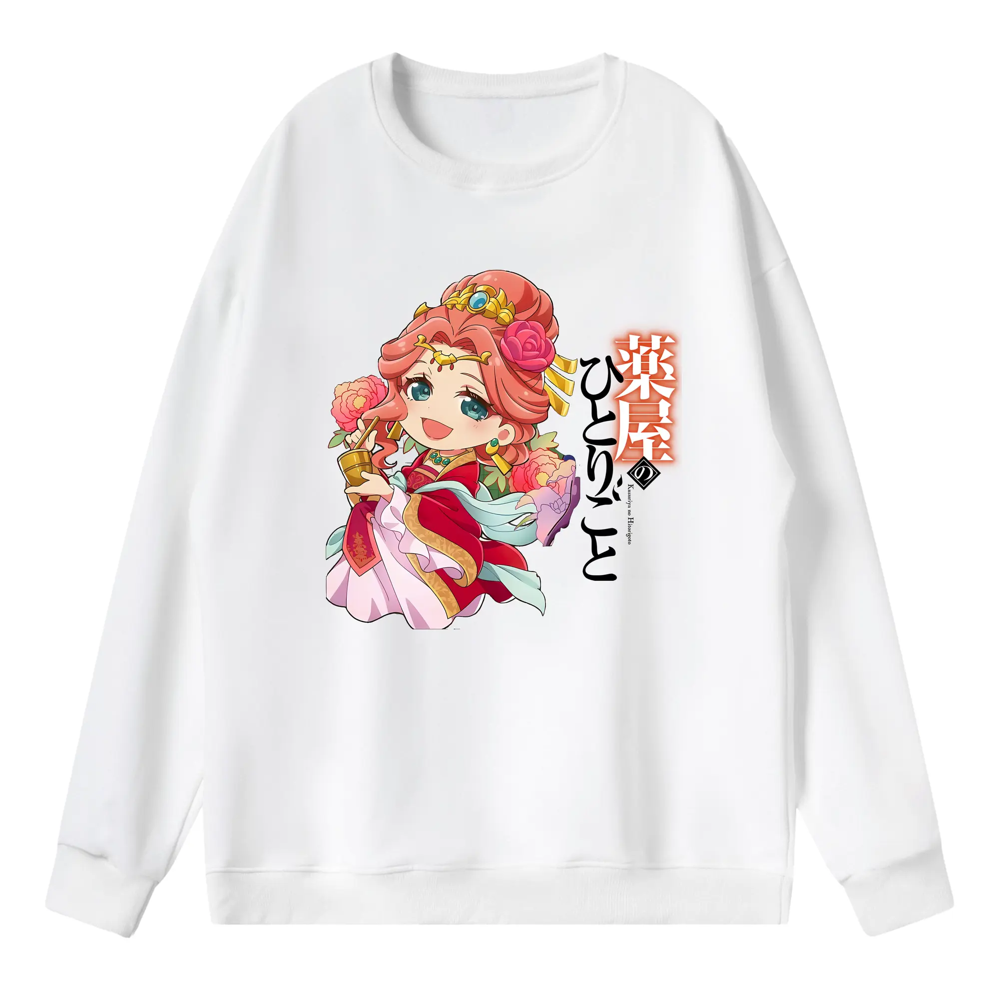 薬屋のひとりごと グッズ,玉葉妃 - 薄手 クルーネック スウェット 裏毛260g · ポリエステル 春秋向け カジュアル 男女兼用 · トレーナー デイリー スポーツ 散歩に最適