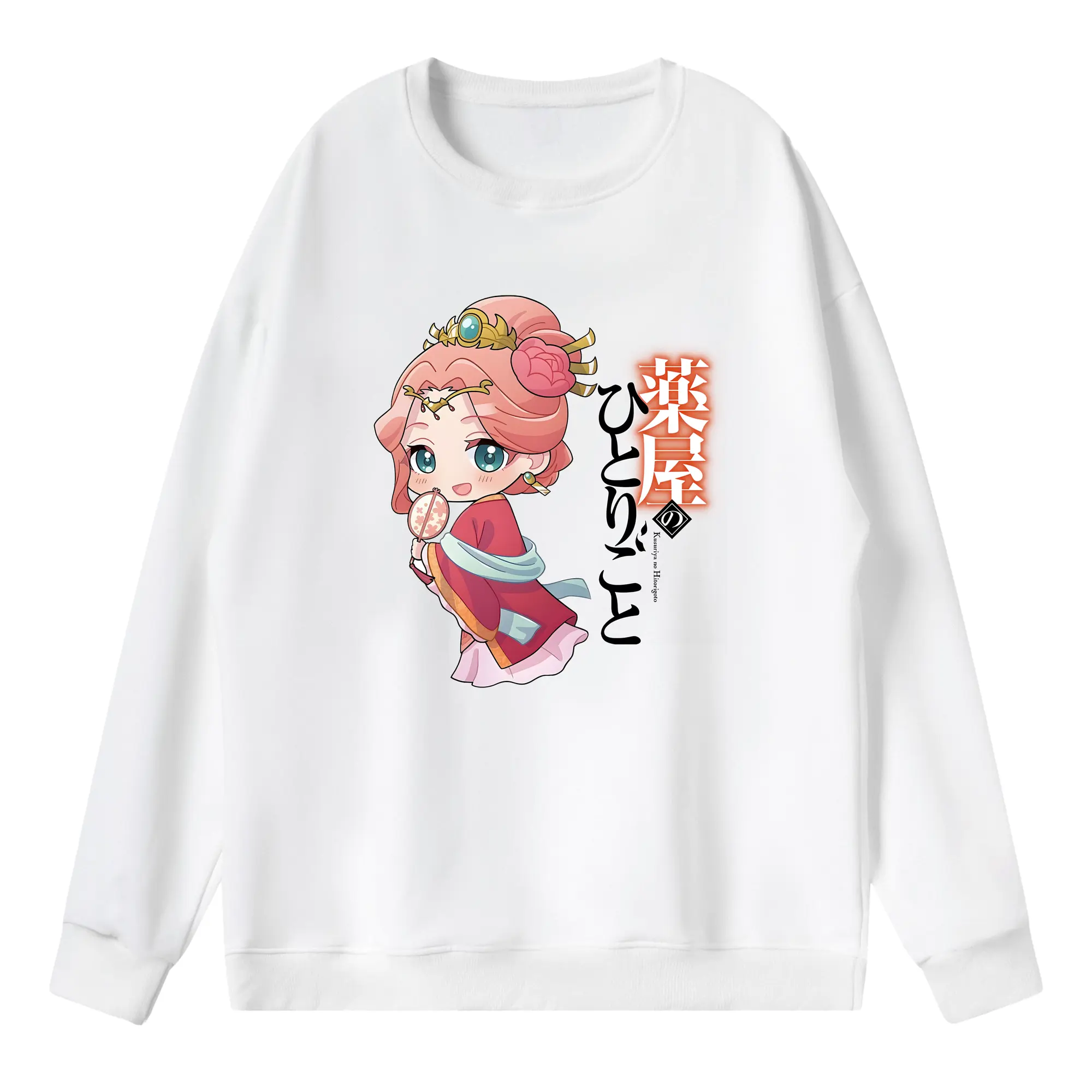 薬屋のひとりごと グッズ,玉葉妃 - 薄手 クルーネック スウェット 裏毛260g · ポリエステル 春秋向け カジュアル 男女兼用 · トレーナー デイリー スポーツ 散歩に最適