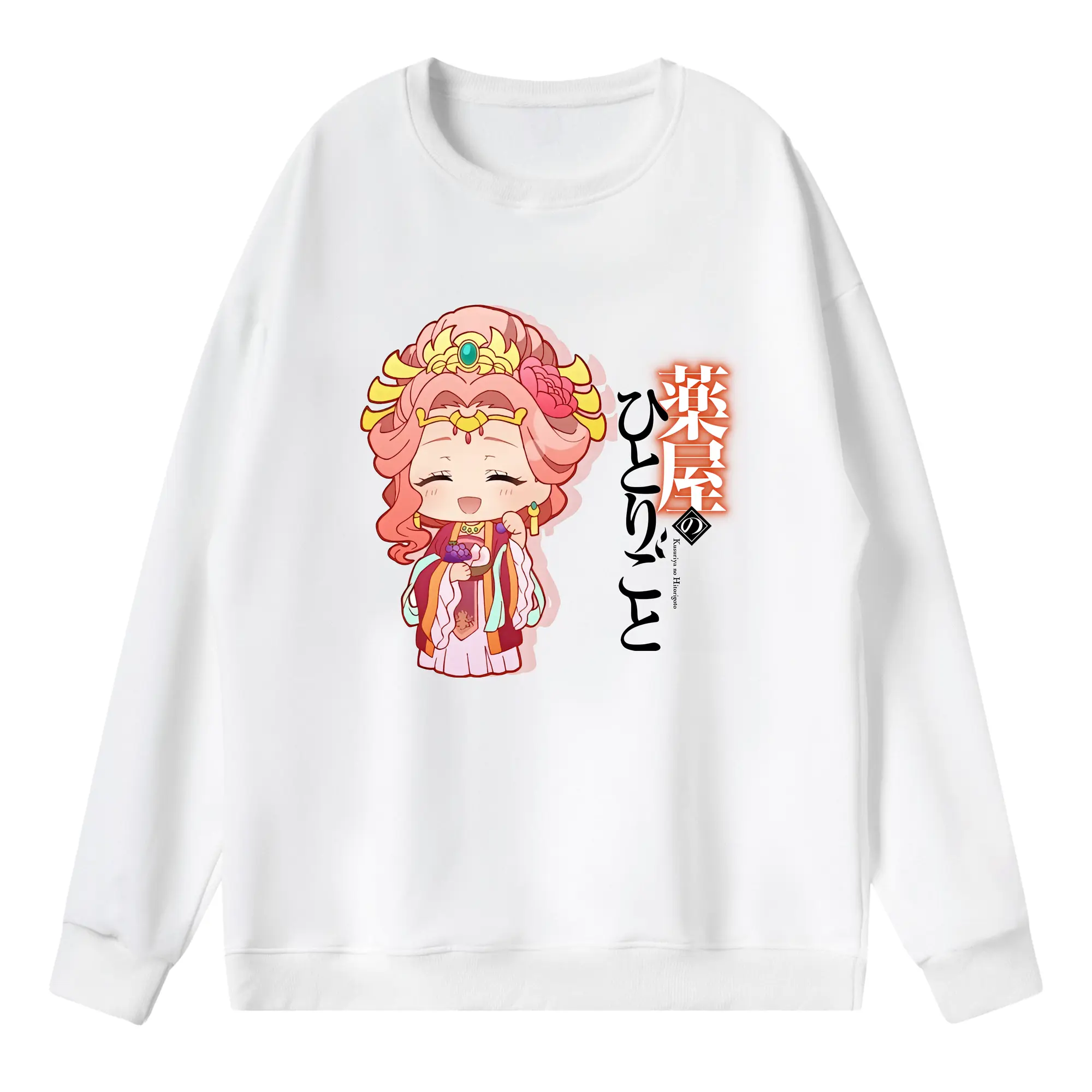 薬屋のひとりごと グッズ,玉葉妃 - 薄手 クルーネック スウェット 裏毛260g · ポリエステル 春秋向け カジュアル 男女兼用 · トレーナー デイリー スポーツ 散歩に最適