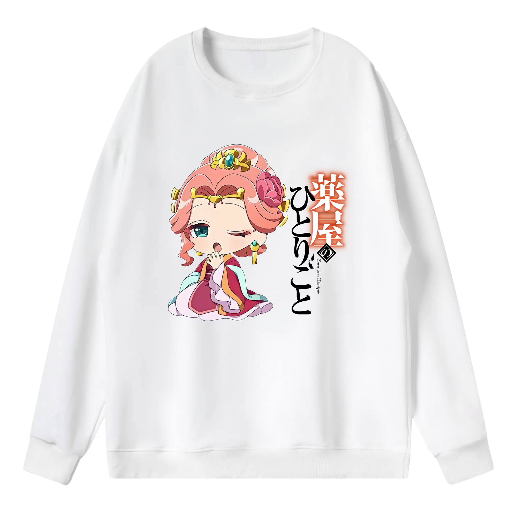 薬屋のひとりごと グッズ,玉葉妃 - 薄手 クルーネック スウェット 裏毛260g · ポリエステル 春秋向け カジュアル 男女兼用 · トレーナー デイリー スポーツ 散歩に最適