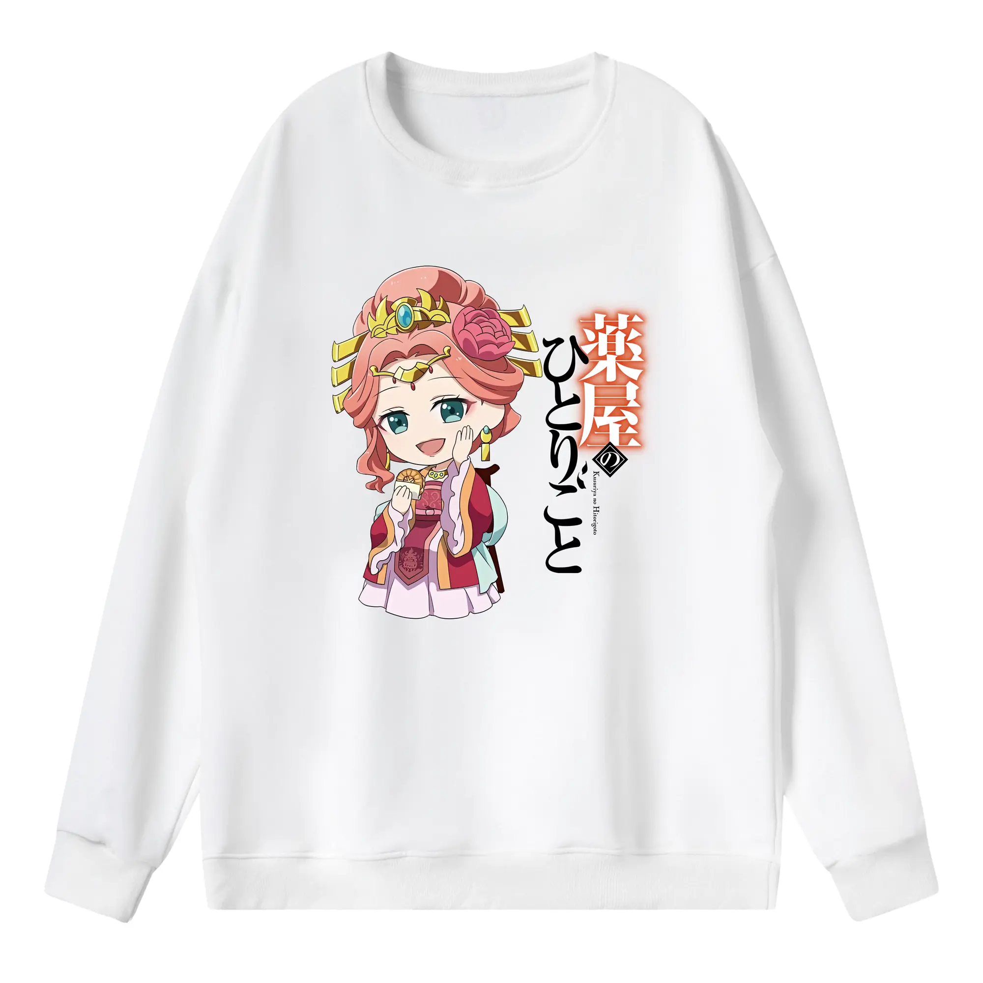 薬屋のひとりごと グッズ,玉葉妃 - 薄手 クルーネック スウェット 裏毛260g · ポリエステル 春秋向け カジュアル 男女兼用 · トレーナー デイリー スポーツ 散歩に最適