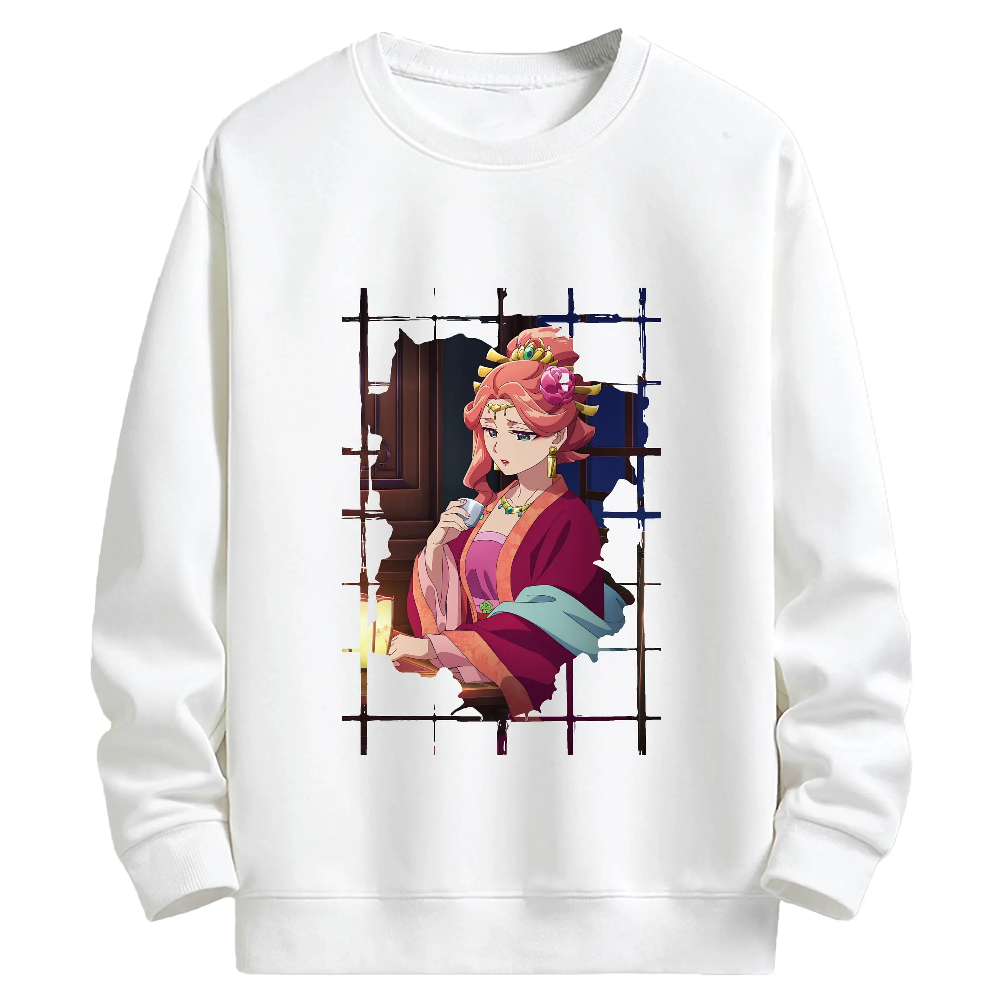 薬屋のひとりごと グッズ,玉葉妃 - キッズ クルーネックスウェットシャツ ・ フロントプリント ・ 綿80％ ポリエステル20％ ・ 快適 通学 スポーツ 日常使い お散歩用