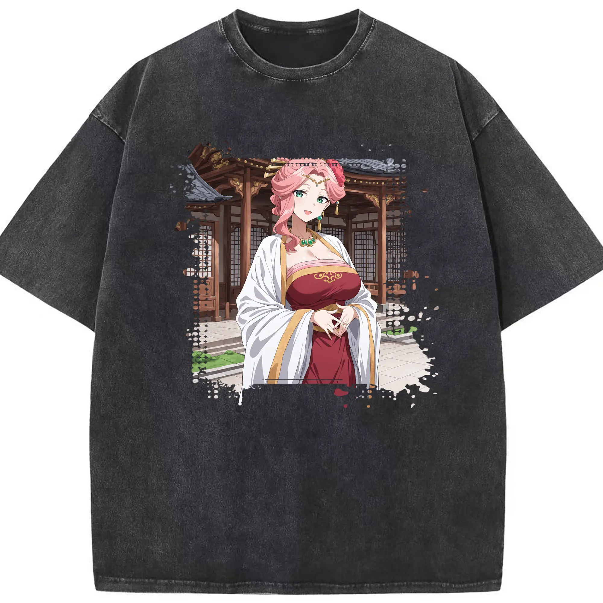 薬屋のひとりごと グッズ,玉葉妃 - 綿100％ ヴィンテージ風 半袖Tシャツ ・ フロントプリント ・ 柔らか肌触り ・ 通気性 快適 ・ スポーツ カジュアル 外出用