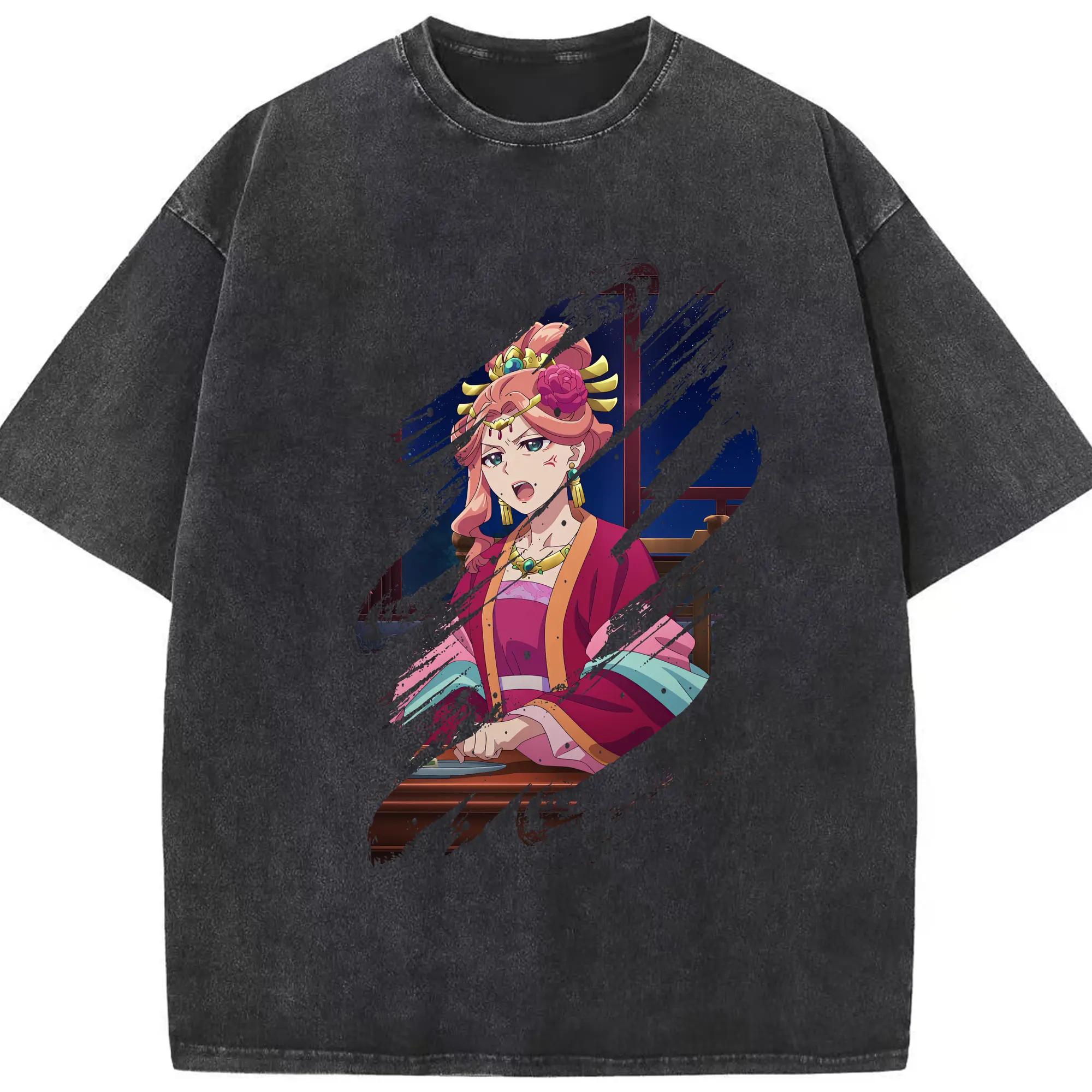 薬屋のひとりごと グッズ,玉葉妃 - 綿100％ ヴィンテージ風 半袖Tシャツ ・ フロントプリント ・ 柔らか肌触り ・ 通気性 快適 ・ スポーツ カジュアル 外出用