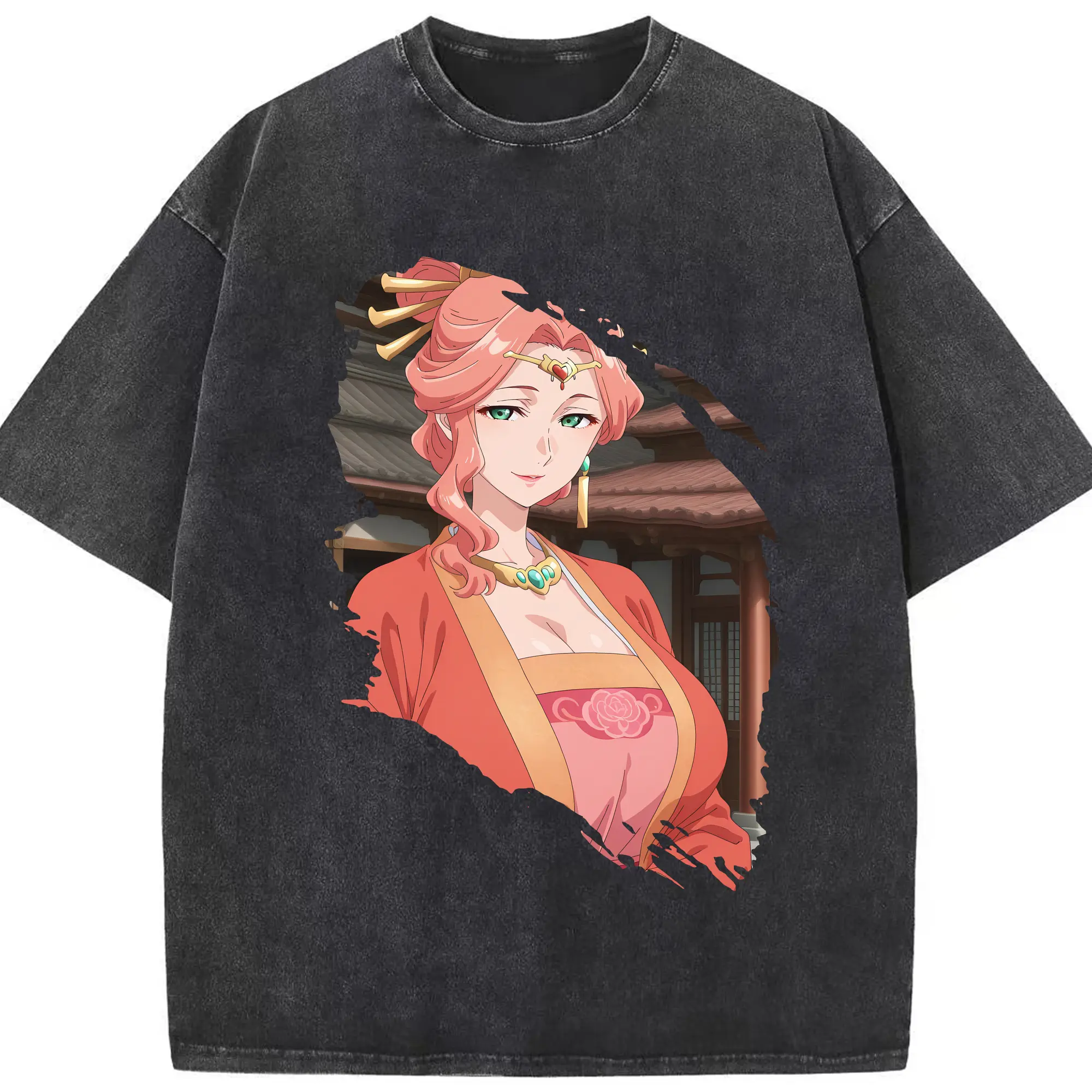 薬屋のひとりごと グッズ,玉葉妃 - 綿100％ ヴィンテージ風 半袖Tシャツ ・ フロントプリント ・ 柔らか肌触り ・ 通気性 快適 ・ スポーツ カジュアル 外出用