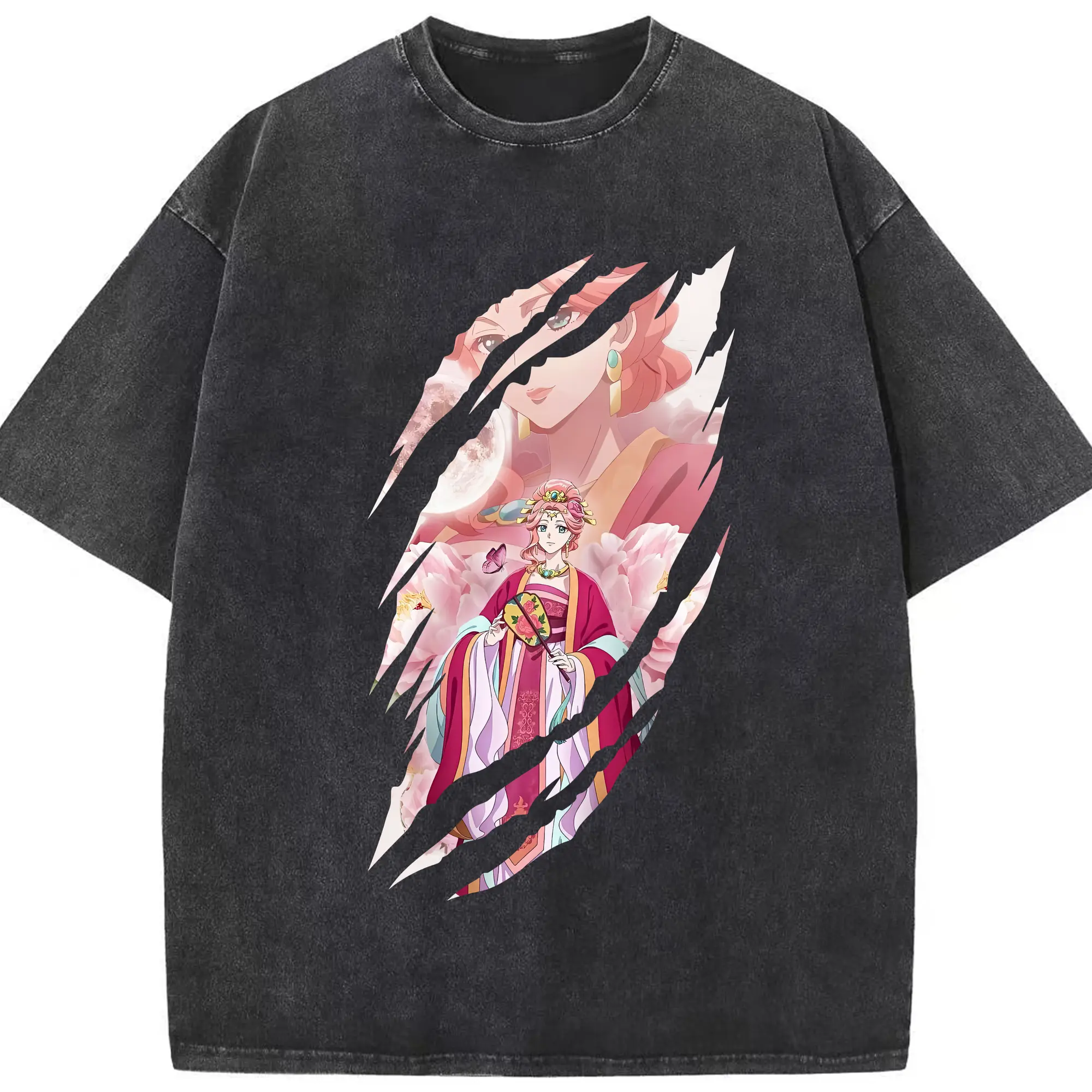 薬屋のひとりごと グッズ,玉葉妃 - 綿100％ ヴィンテージ風 半袖Tシャツ ・ フロントプリント ・ 柔らか肌触り ・ 通気性 快適 ・ スポーツ カジュアル 外出用