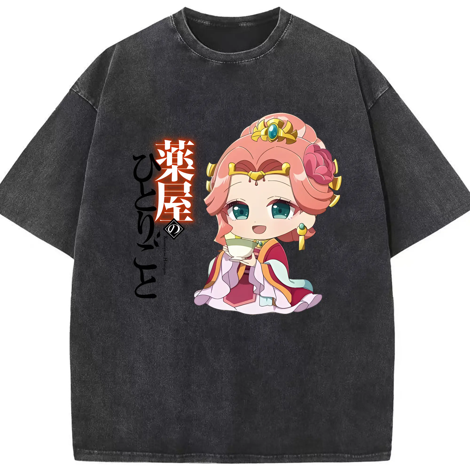 薬屋のひとりごと グッズ,玉葉妃 - 綿100％ ヴィンテージ風 半袖Tシャツ ・ フロントプリント ・ 柔らか肌触り ・ 通気性 快適 ・ スポーツ カジュアル 外出用