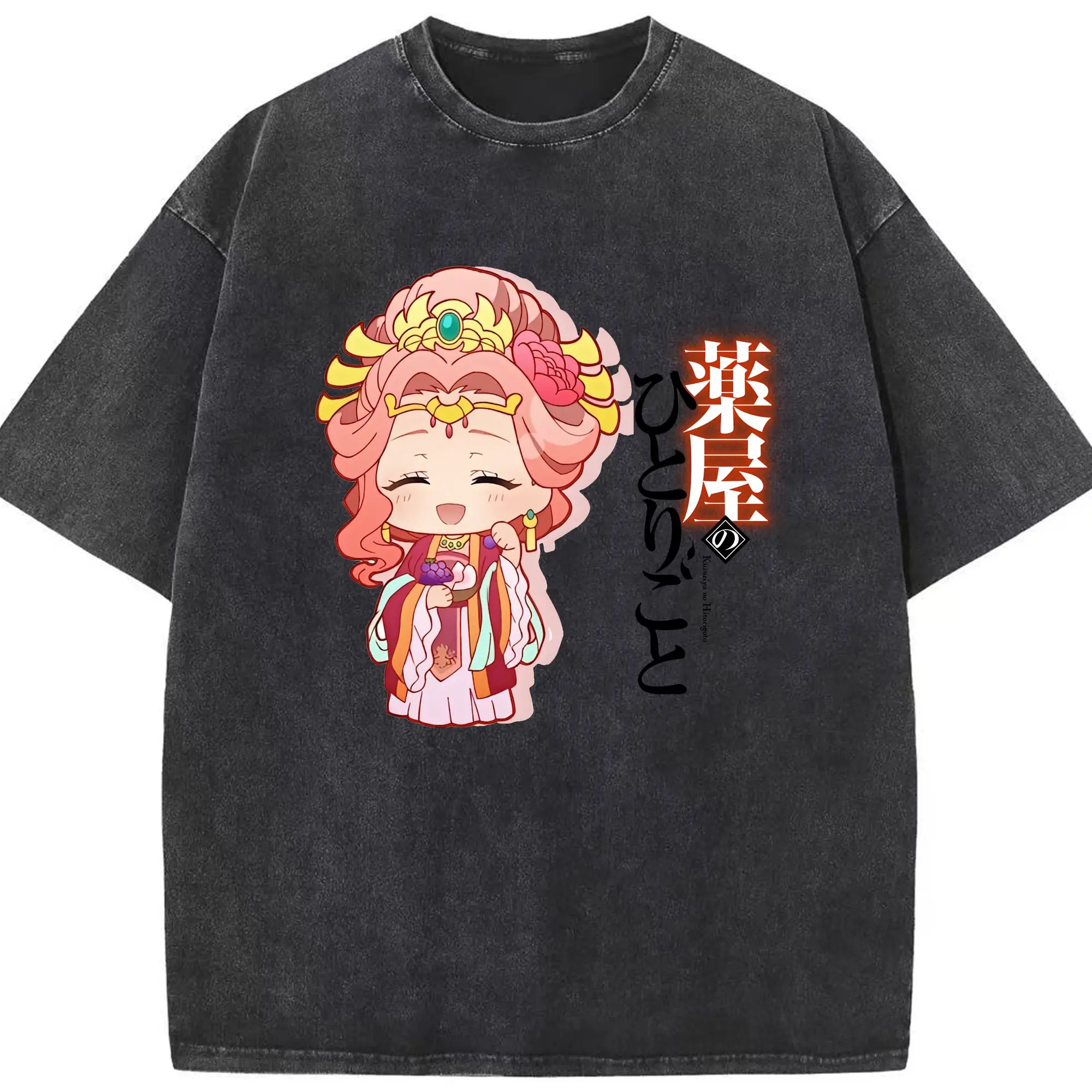 薬屋のひとりごと グッズ,玉葉妃 - 綿100％ ヴィンテージ風 半袖Tシャツ ・ フロントプリント ・ 柔らか肌触り ・ 通気性 快適 ・ スポーツ カジュアル 外出用