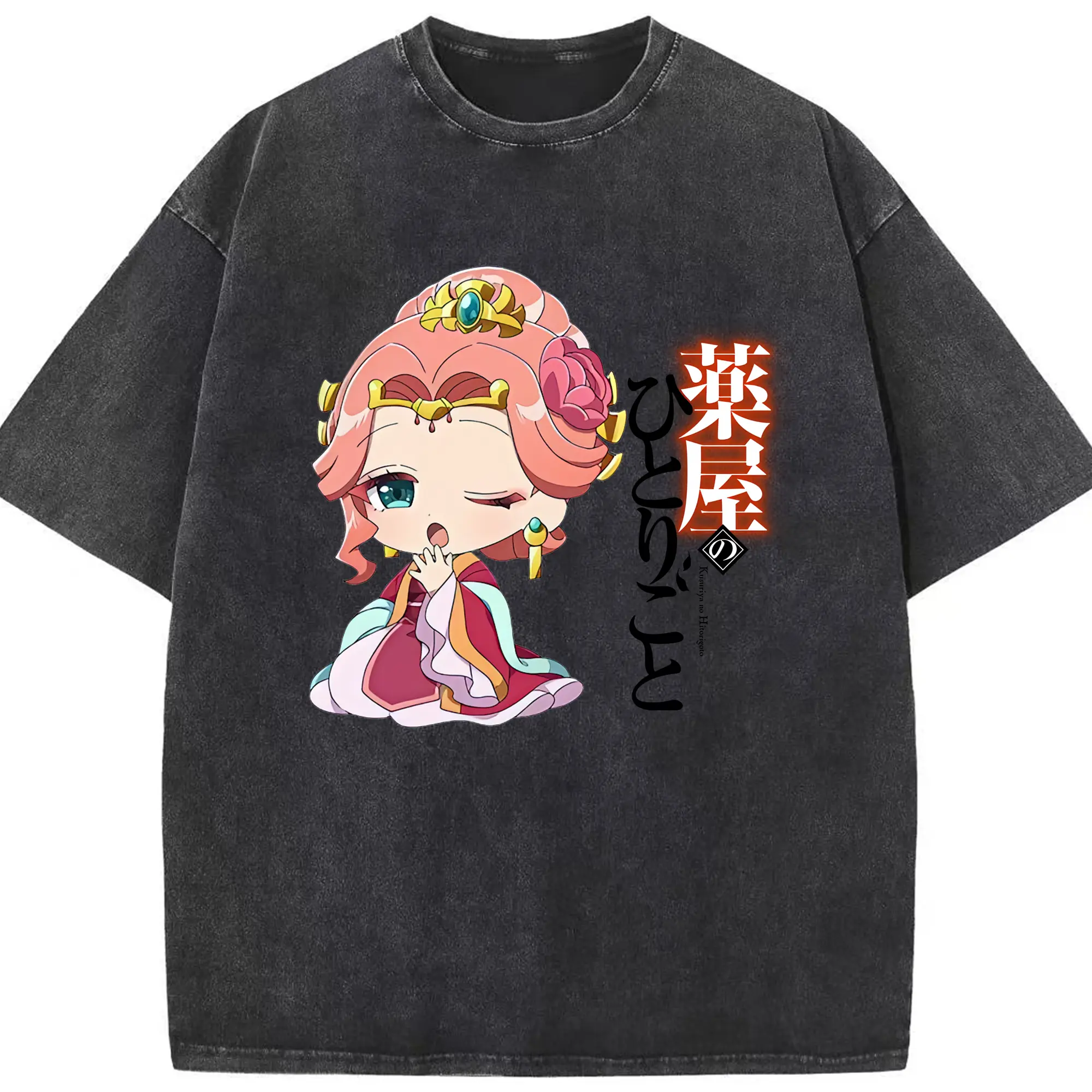 薬屋のひとりごと グッズ,玉葉妃 - 綿100％ ヴィンテージ風 半袖Tシャツ ・ フロントプリント ・ 柔らか肌触り ・ 通気性 快適 ・ スポーツ カジュアル 外出用