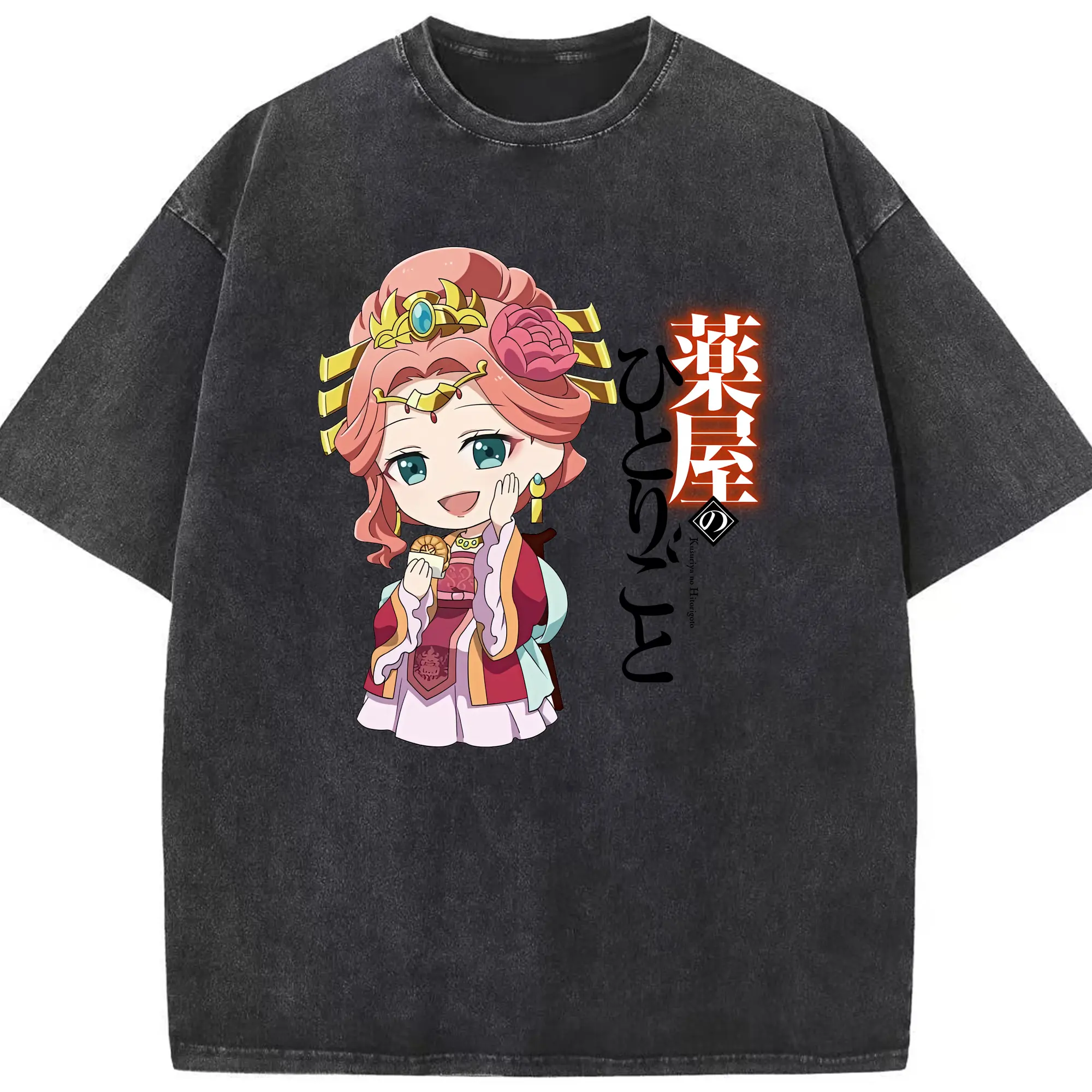 薬屋のひとりごと グッズ,玉葉妃 - 綿100％ ヴィンテージ風 半袖Tシャツ ・ フロントプリント ・ 柔らか肌触り ・ 通気性 快適 ・ スポーツ カジュアル 外出用