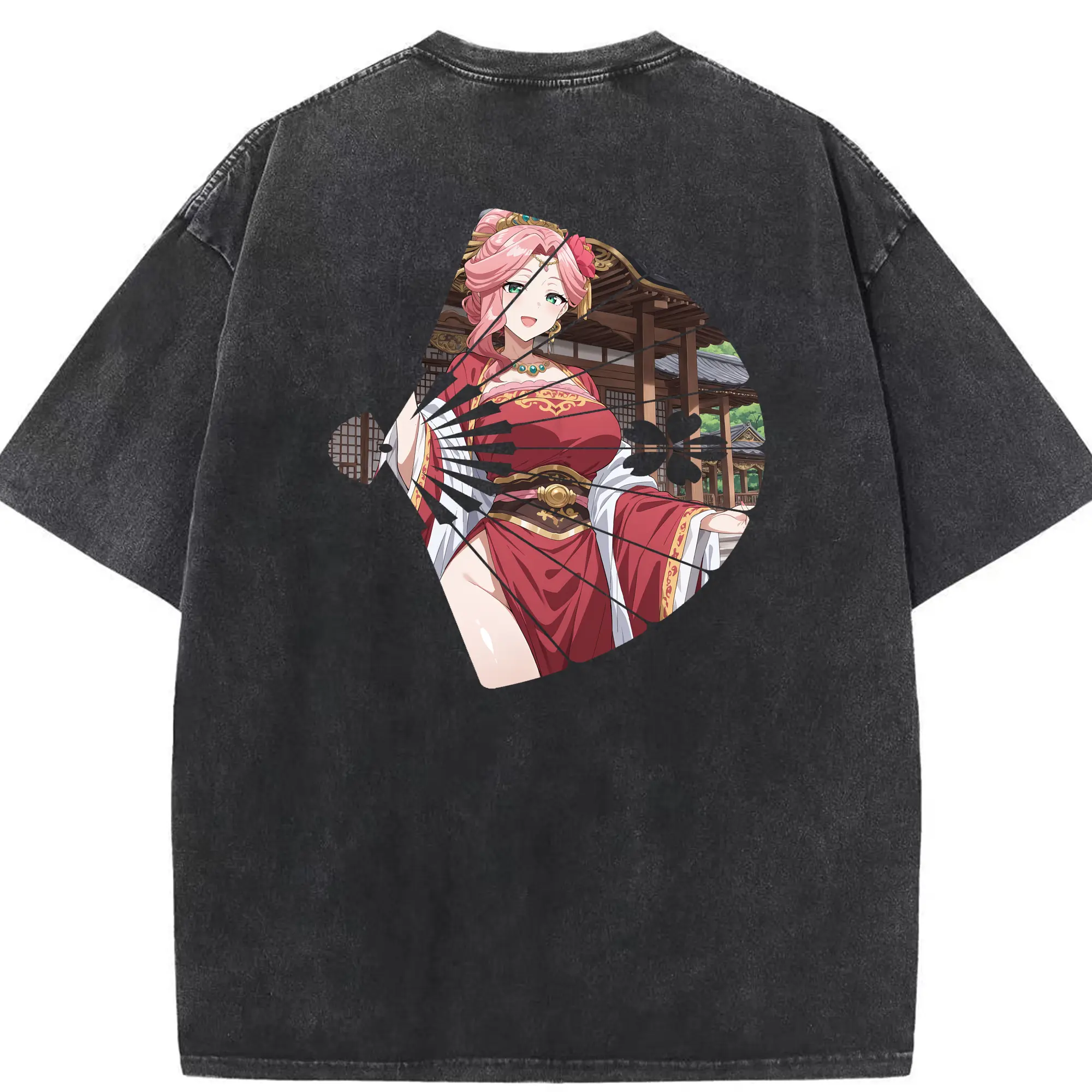 薬屋のひとりごと グッズ,玉葉妃 - 綿100％ ヴィンテージ風 半袖Tシャツ ・ 背面プリント ・ 柔らか肌触り ・ 通気性 快適 ・ スポーツ カジュアル 外出用