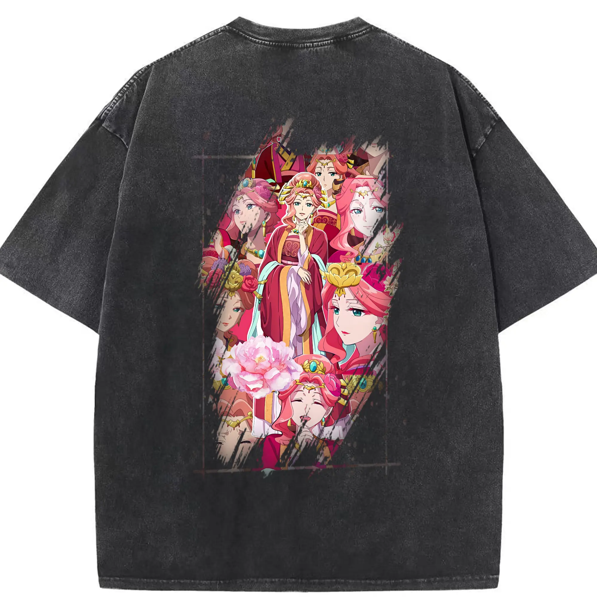 薬屋のひとりごと グッズ,玉葉妃 - 綿100％ ヴィンテージ風 半袖Tシャツ ・ 背面プリント ・ 柔らか肌触り ・ 通気性 快適 ・ スポーツ カジュアル 外出用