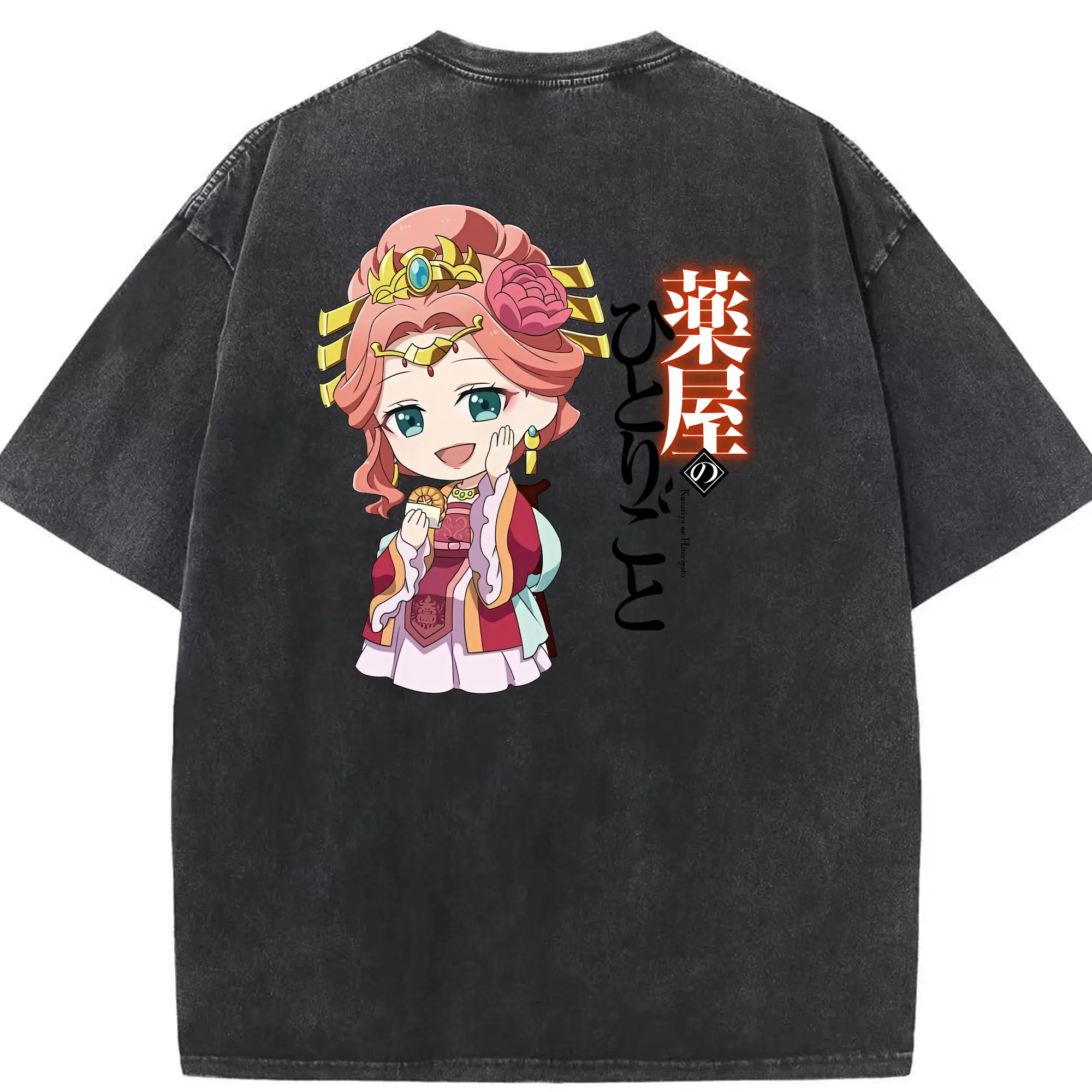 薬屋のひとりごと グッズ,玉葉妃 - 綿100％ ヴィンテージ風 半袖Tシャツ ・ 背面プリント ・ 柔らか肌触り ・ 通気性 快適 ・ スポーツ カジュアル 外出用