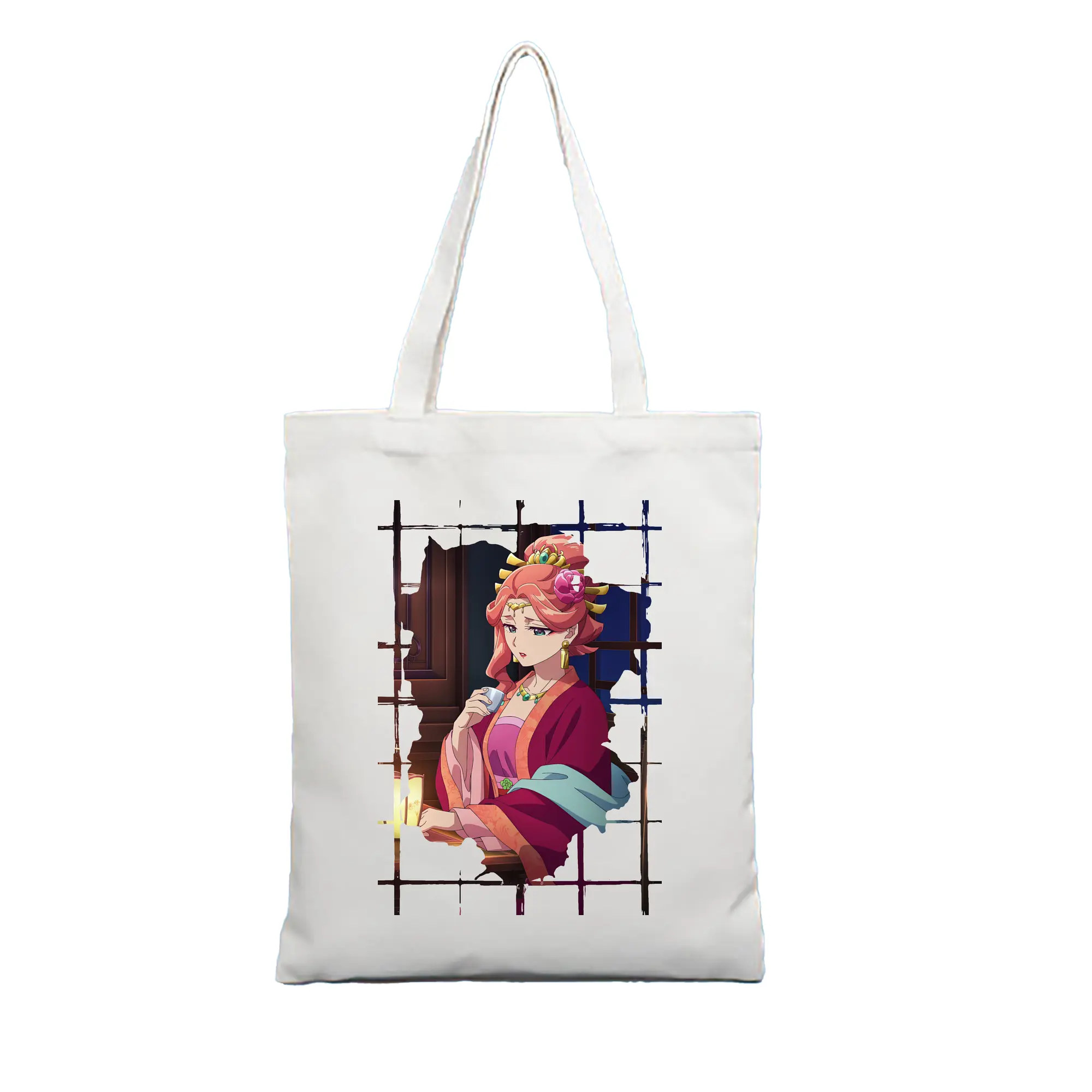 薬屋のひとりごと グッズ,玉葉妃 - 縦型キャンバス手提げバッグ（トートバッグ） ・ キャンバス素材 ・ ショッピング用 ・ 軽量 丈夫 お手入れ簡単