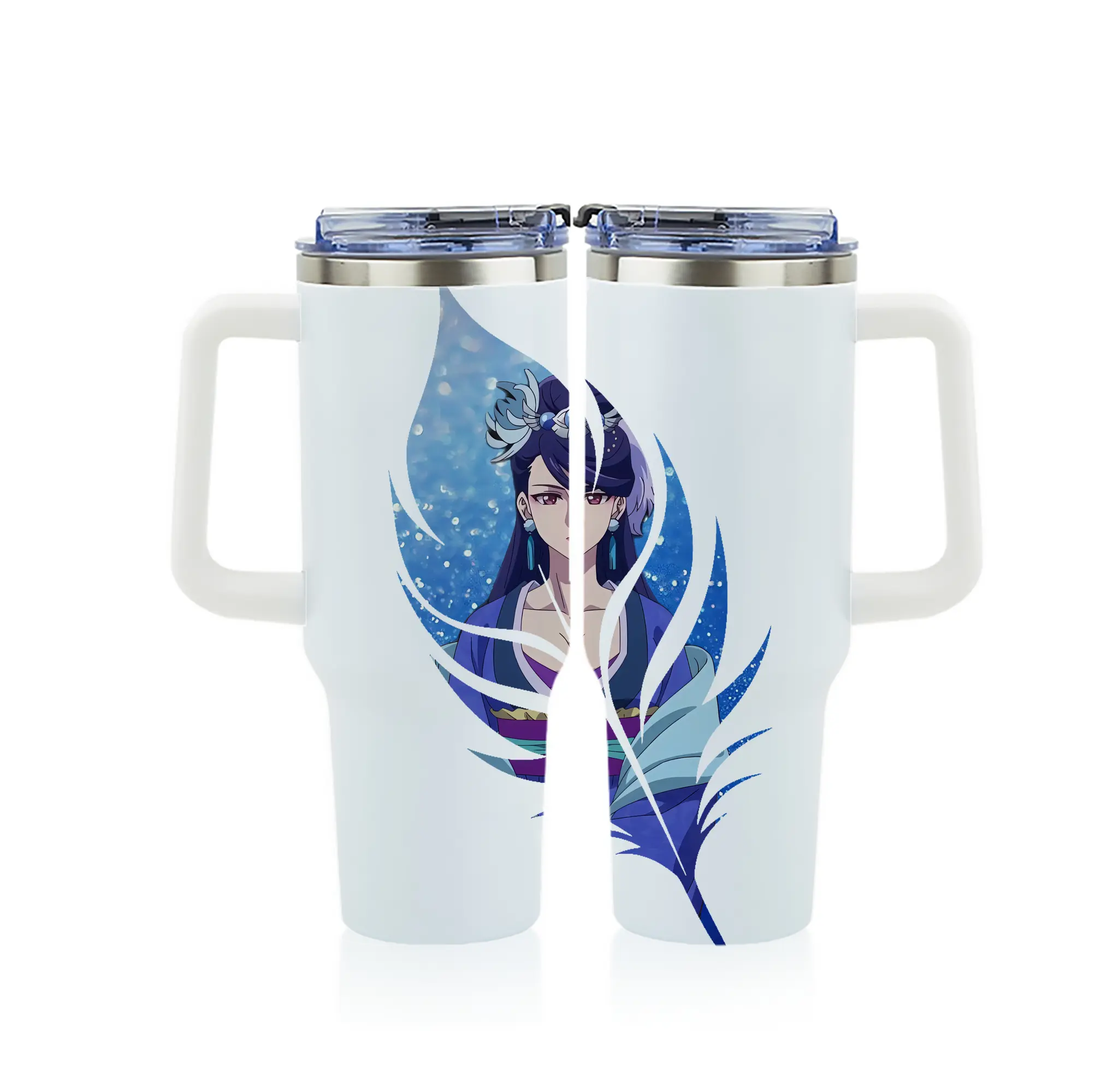 薬屋のひとりごと グッズ,梨花妃 - 1200mL フルプリント車用タンブラー ・ 304ステンレス 内側 ・ 201ステンレス 外側 ・ 保温 保冷 ・ 通勤 ドライブ アウトドア用