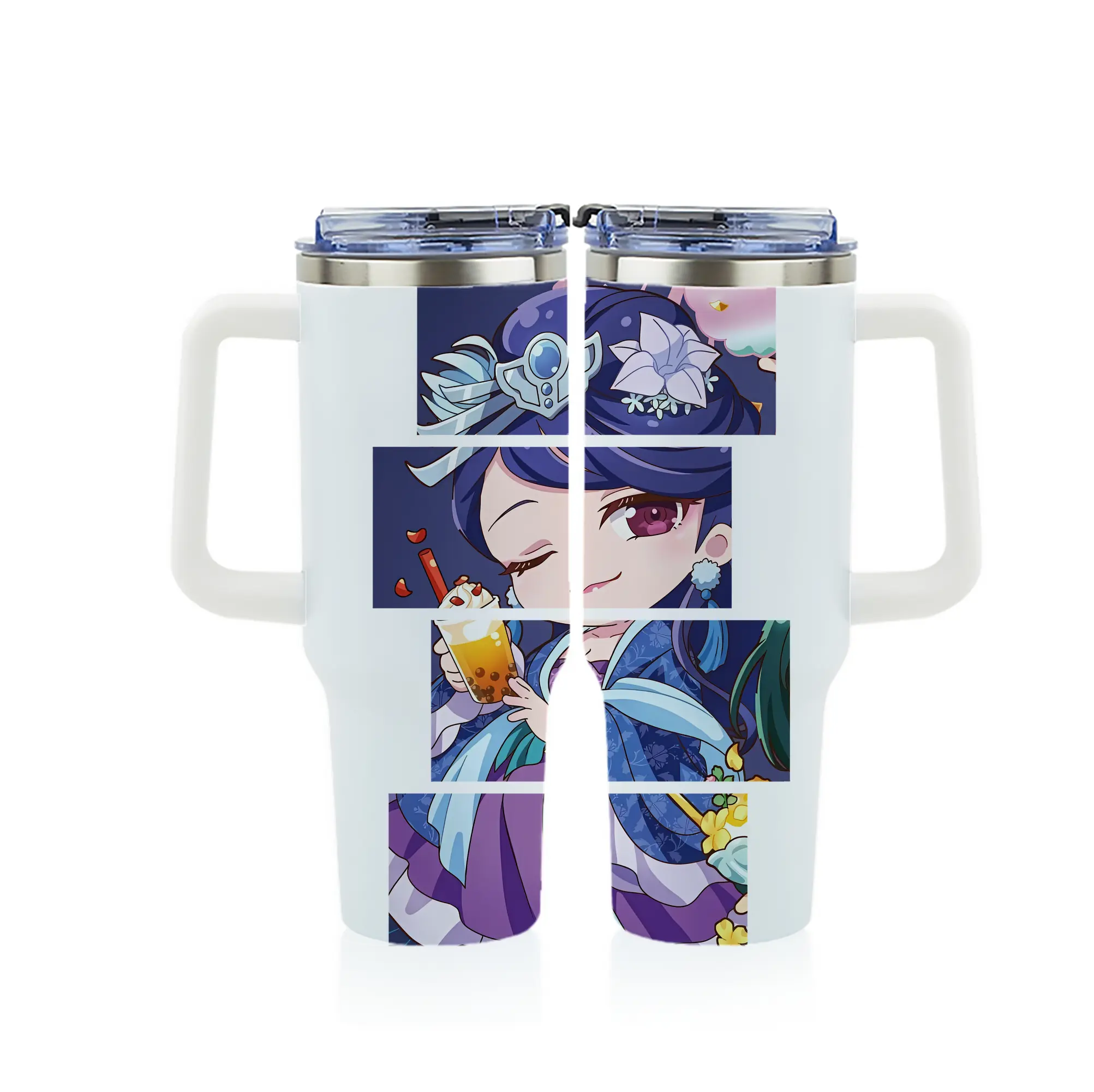 薬屋のひとりごと グッズ,梨花妃 - 1200mL フルプリント車用タンブラー ・ 304ステンレス 内側 ・ 201ステンレス 外側 ・ 保温 保冷 ・ 通勤 ドライブ アウトドア用