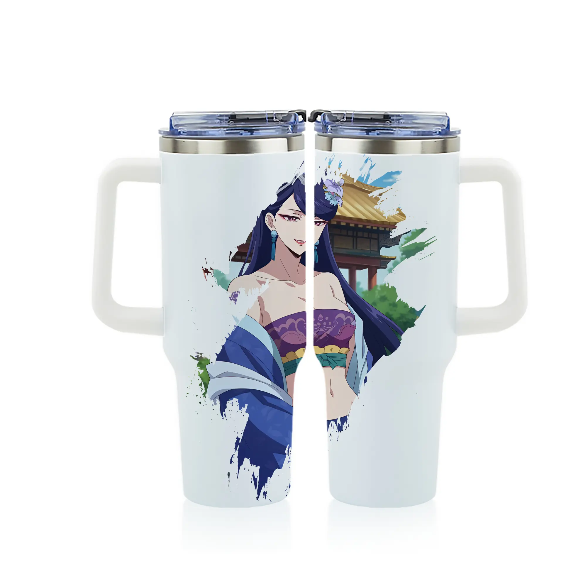 薬屋のひとりごと グッズ,梨花妃 - 1200mL フルプリント車用タンブラー ・ 304ステンレス 内側 ・ 201ステンレス 外側 ・ 保温 保冷 ・ 通勤 ドライブ アウトドア用