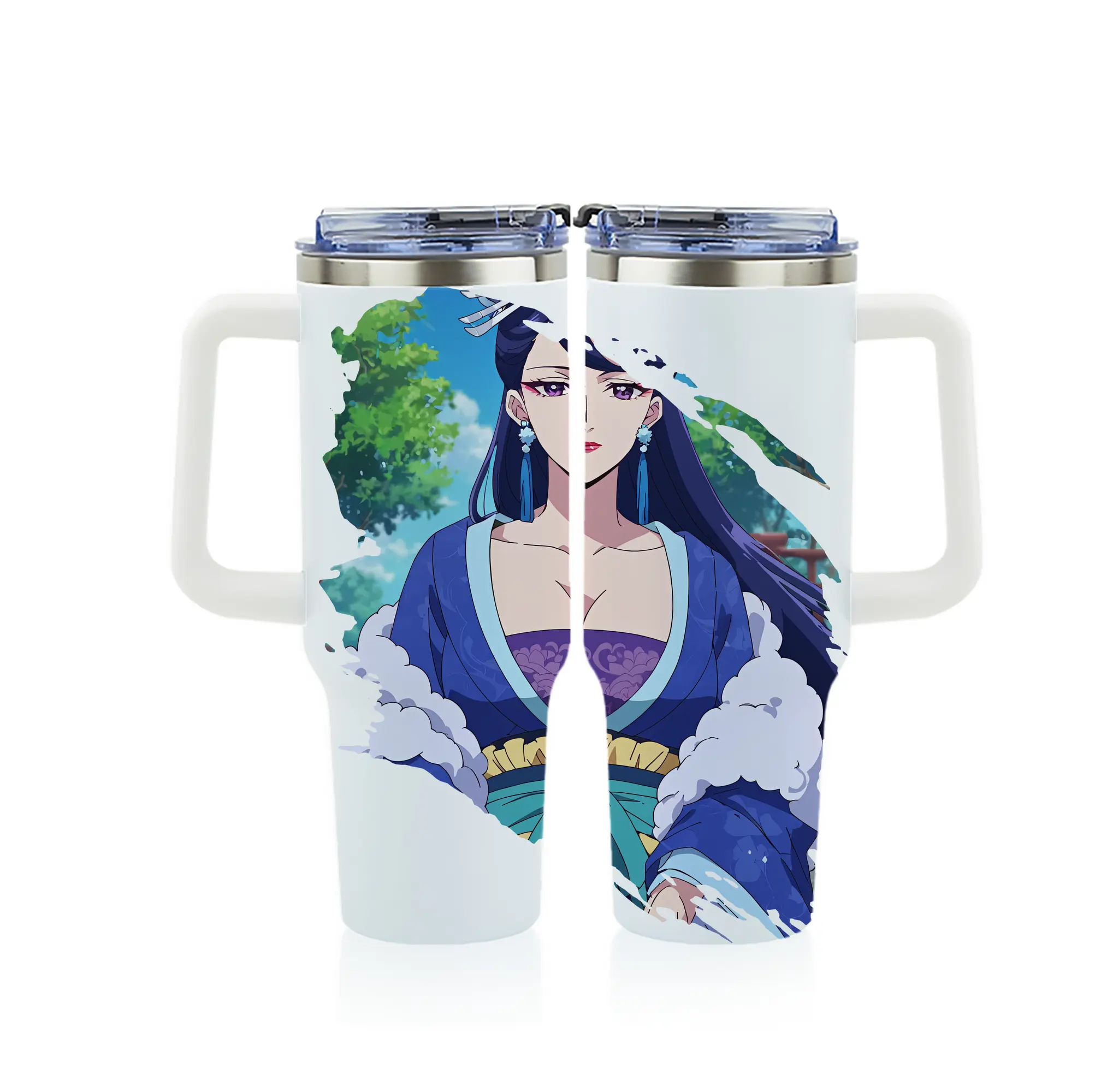 薬屋のひとりごと グッズ,梨花妃 - 1200mL フルプリント車用タンブラー ・ 304ステンレス 内側 ・ 201ステンレス 外側 ・ 保温 保冷 ・ 通勤 ドライブ アウトドア用