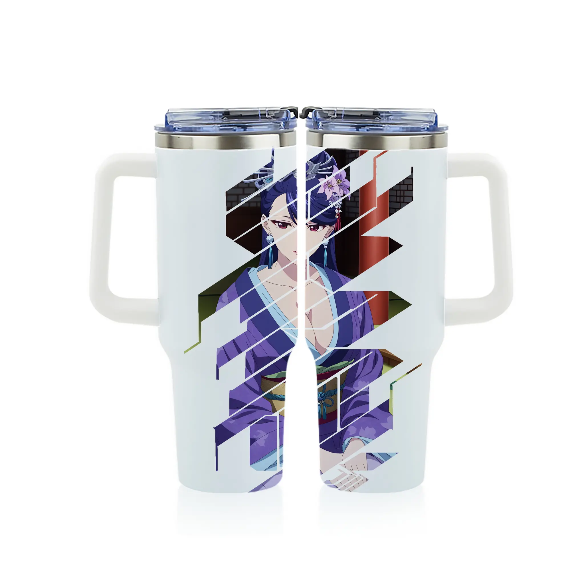 薬屋のひとりごと グッズ,梨花妃 - 1200mL フルプリント車用タンブラー ・ 304ステンレス 内側 ・ 201ステンレス 外側 ・ 保温 保冷 ・ 通勤 ドライブ アウトドア用