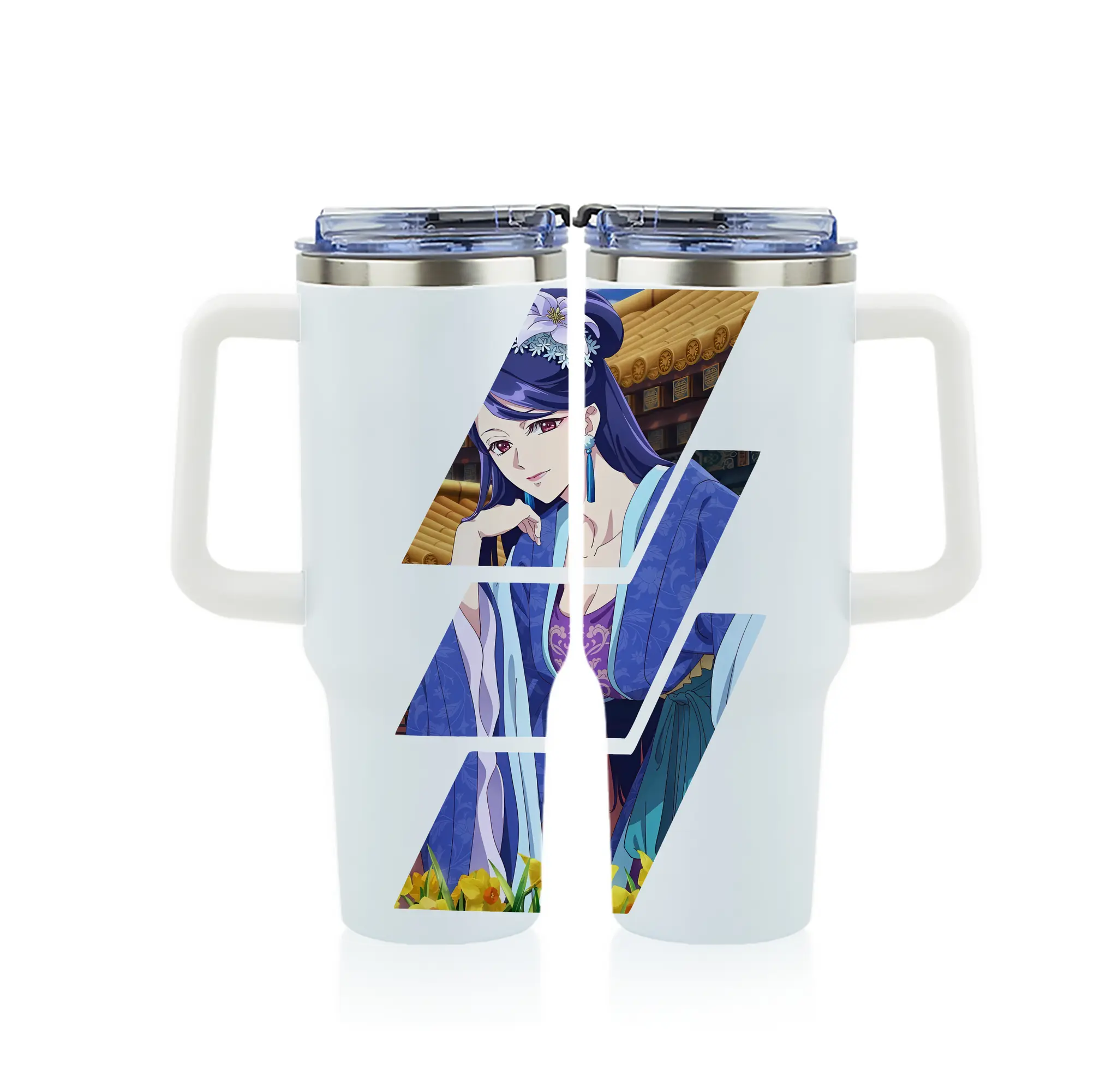 薬屋のひとりごと グッズ,梨花妃 - 1200mL フルプリント車用タンブラー ・ 304ステンレス 内側 ・ 201ステンレス 外側 ・ 保温 保冷 ・ 通勤 ドライブ アウトドア用