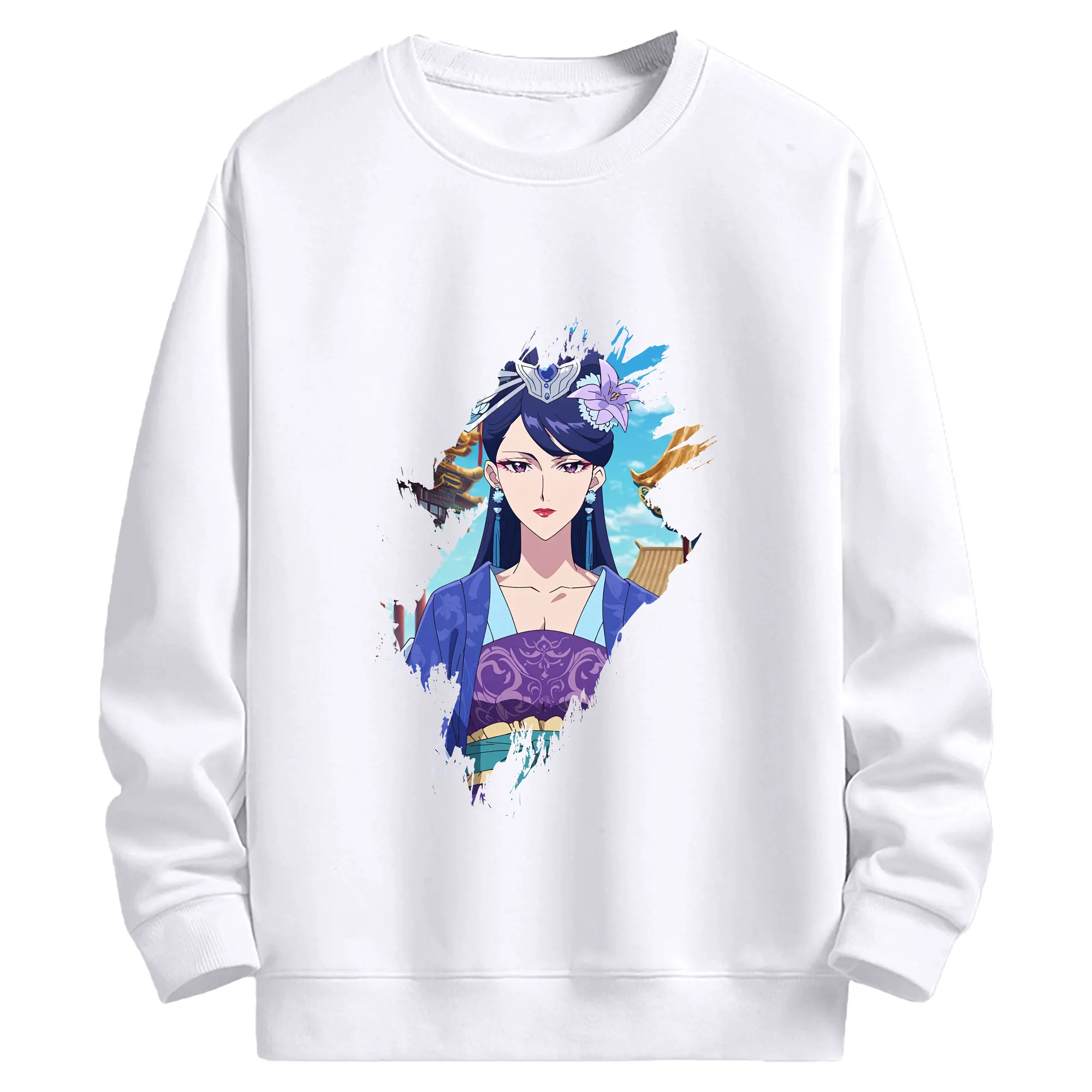 薬屋のひとりごと グッズ,梨花妃 - 高品質 クルーネック スウェット ・ コットン59％ ポリエステル41％ ・ ユニセックス 長袖 トレーナー ・ カジュアル デイリー スポーツ 散歩用